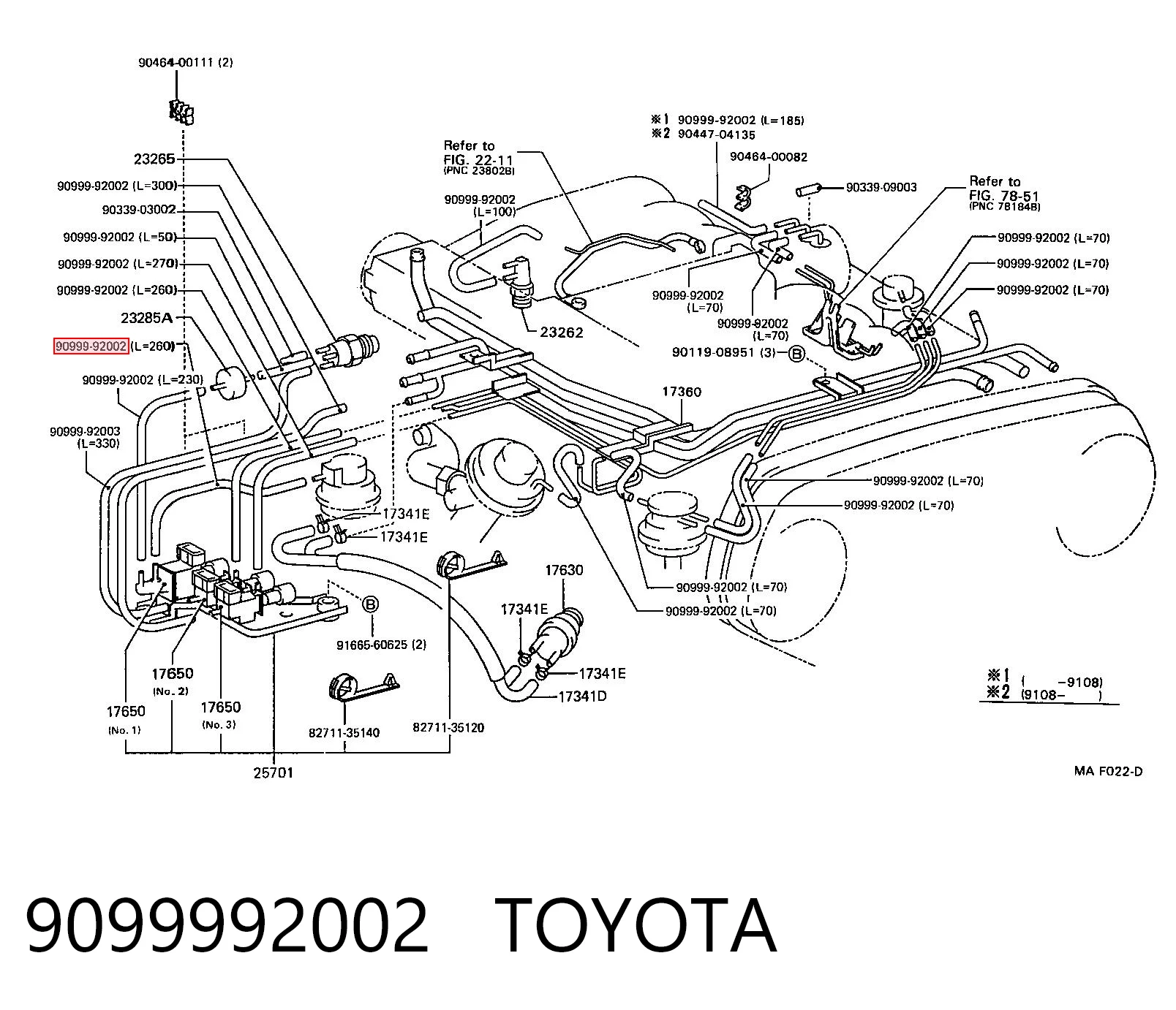 9099992002 Toyota Przewód (króciec) do pompy próżniowej