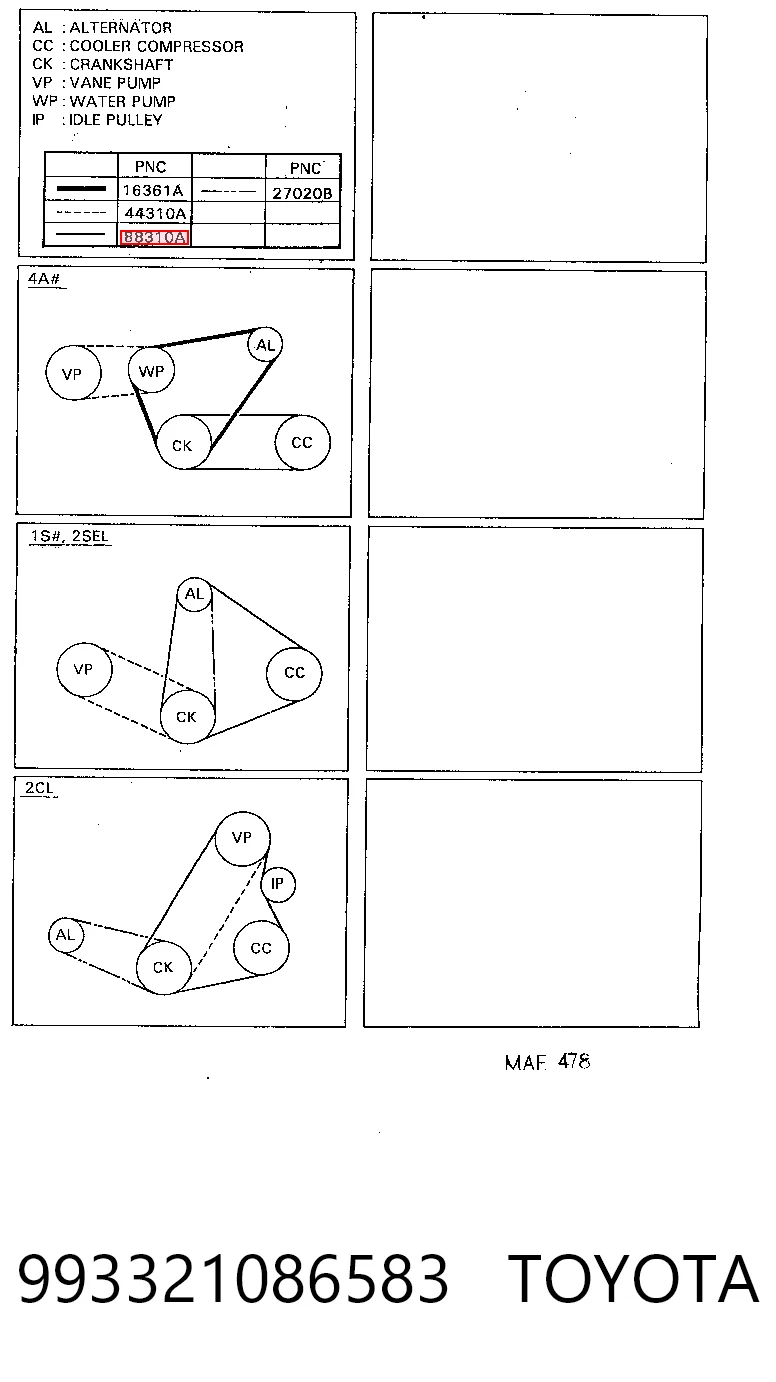  Pas napędowy mechanizmów Opel Corsa 