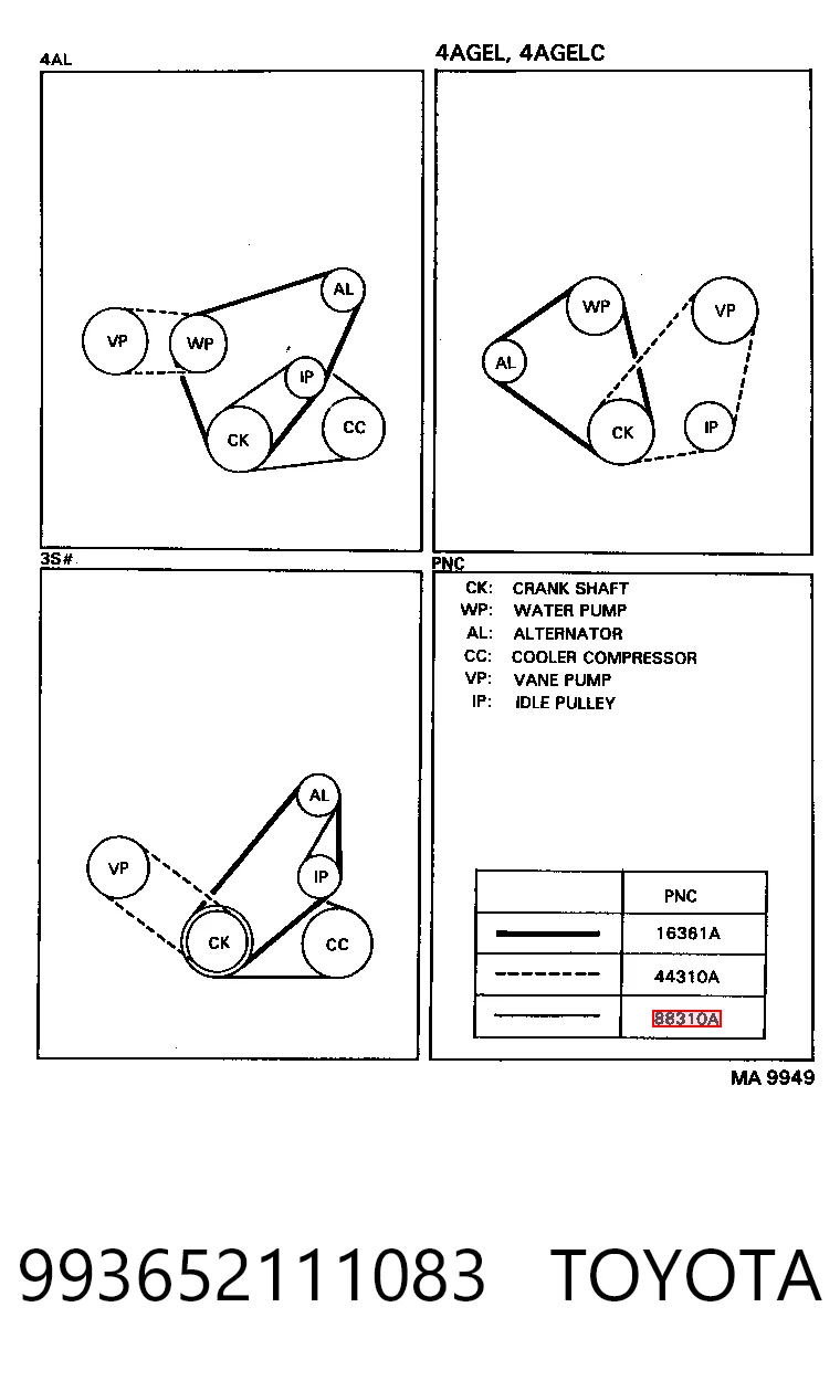 Pas napędowy mechanizmów do Honda Accord V CC7