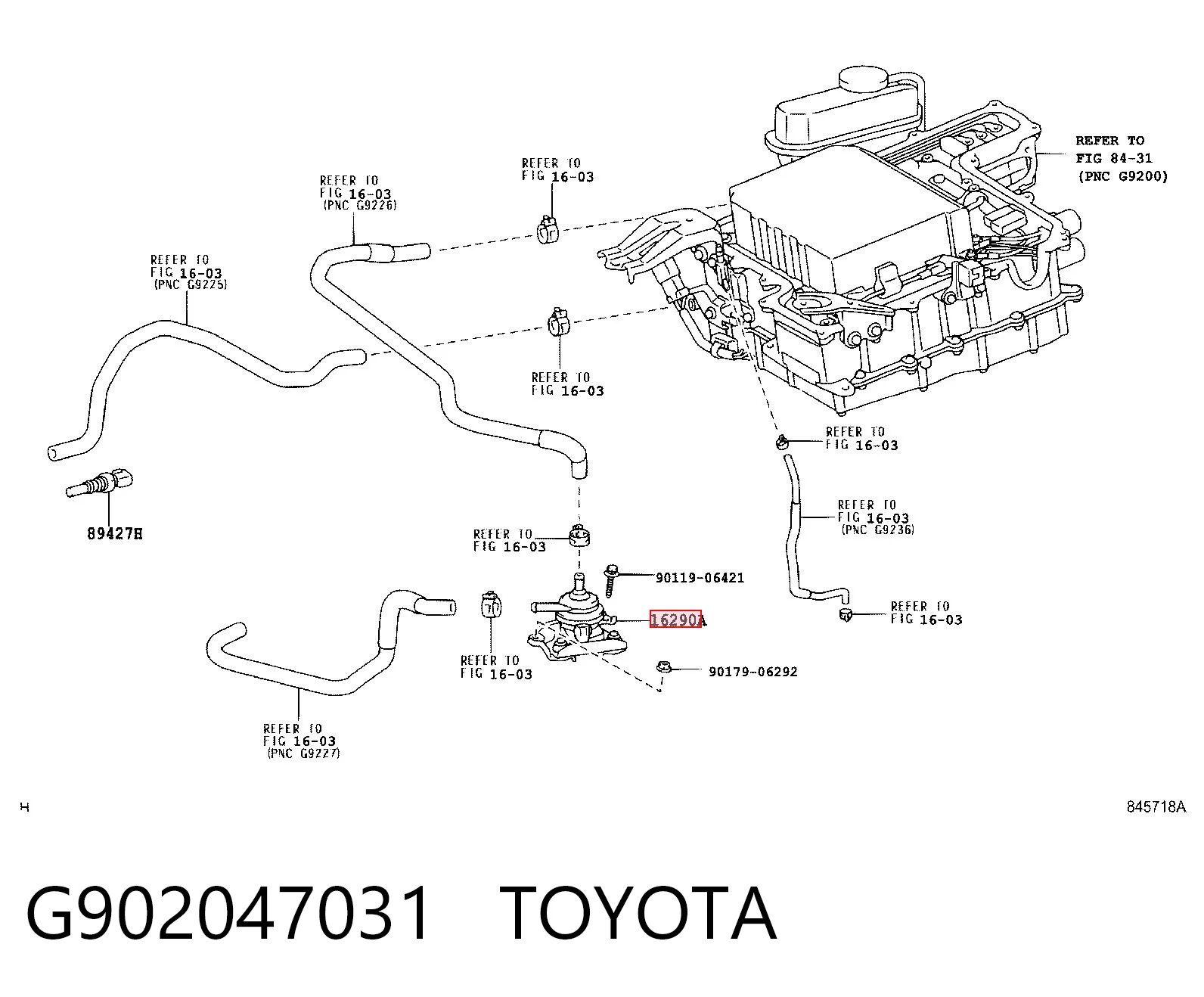 G902047031 Toyota Pompa chłodzenia falownika