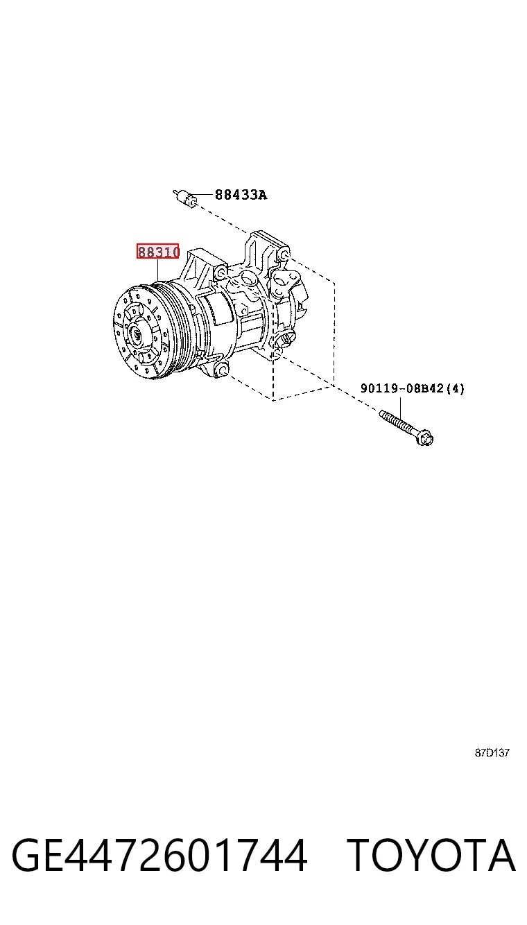 GE4472601744 Toyota Sprężarka klimatyzacji
