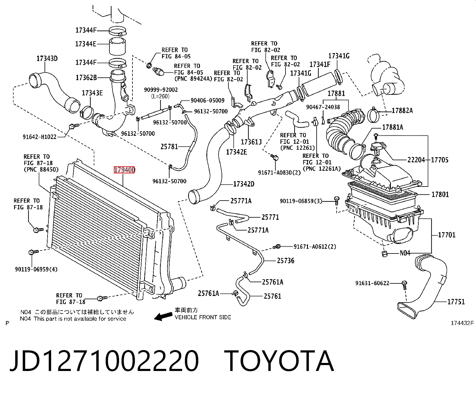 Do koszyka Chłodnica intercoolera Toyota Avensis II T25