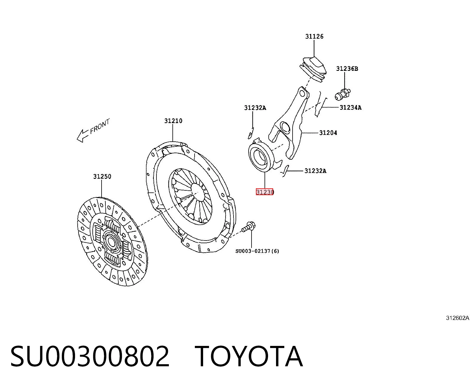 Do koszyka Łożysko wyciskowe sprzęgła Subaru Impreza II GD