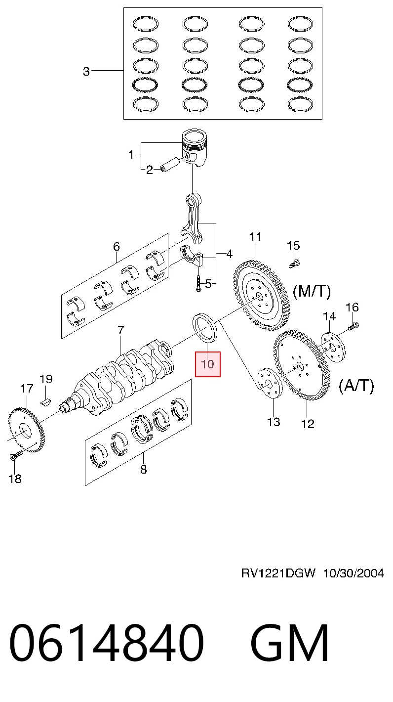 Uszczelniacz wału korbowego silnika tylny do Chevrolet Lacetti  J200