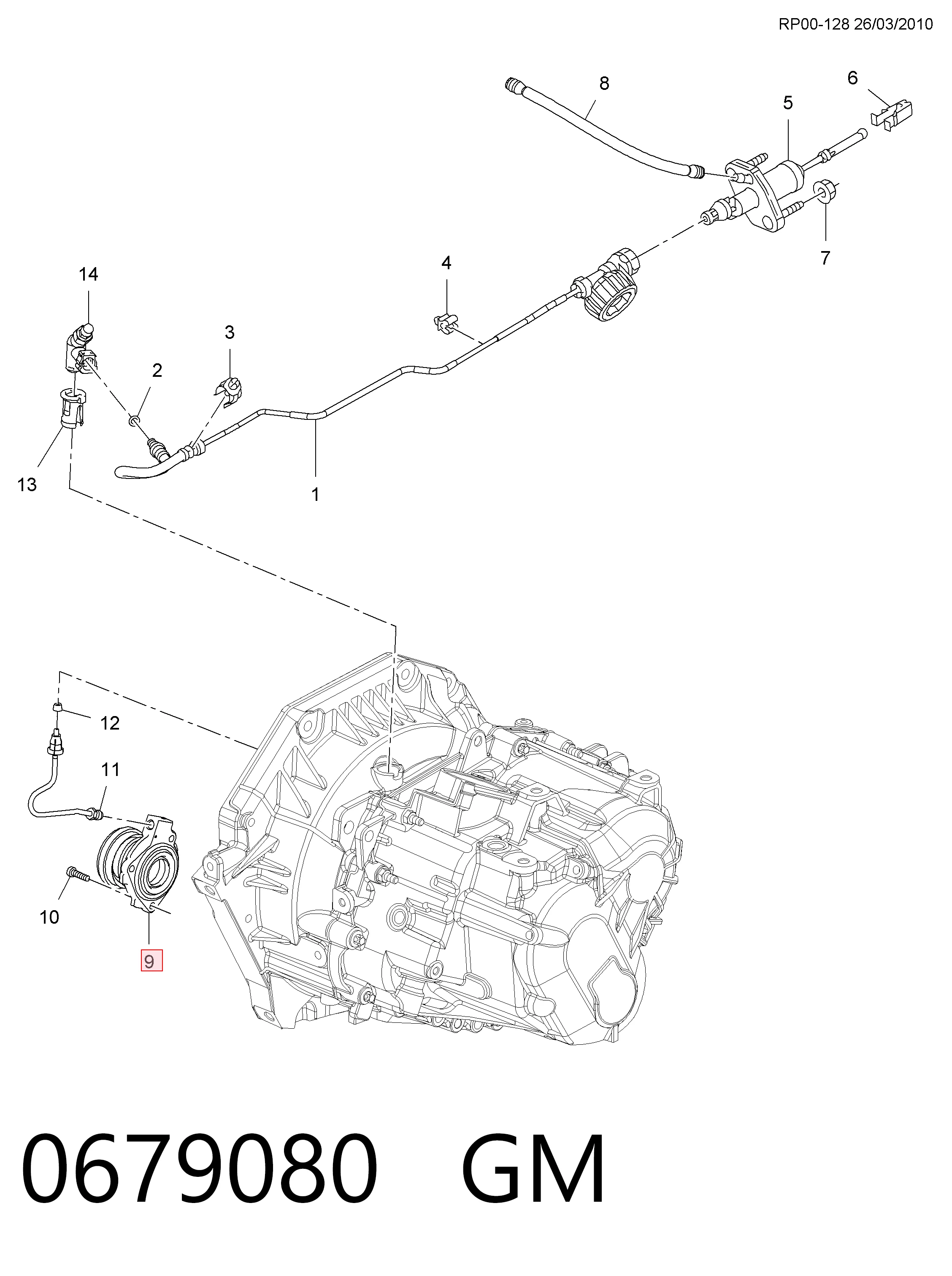 Cylinder roboczy sprzęgła (wysprzęglik) w komplecie z łożyskiem wyciskowym Bosch 0986486638