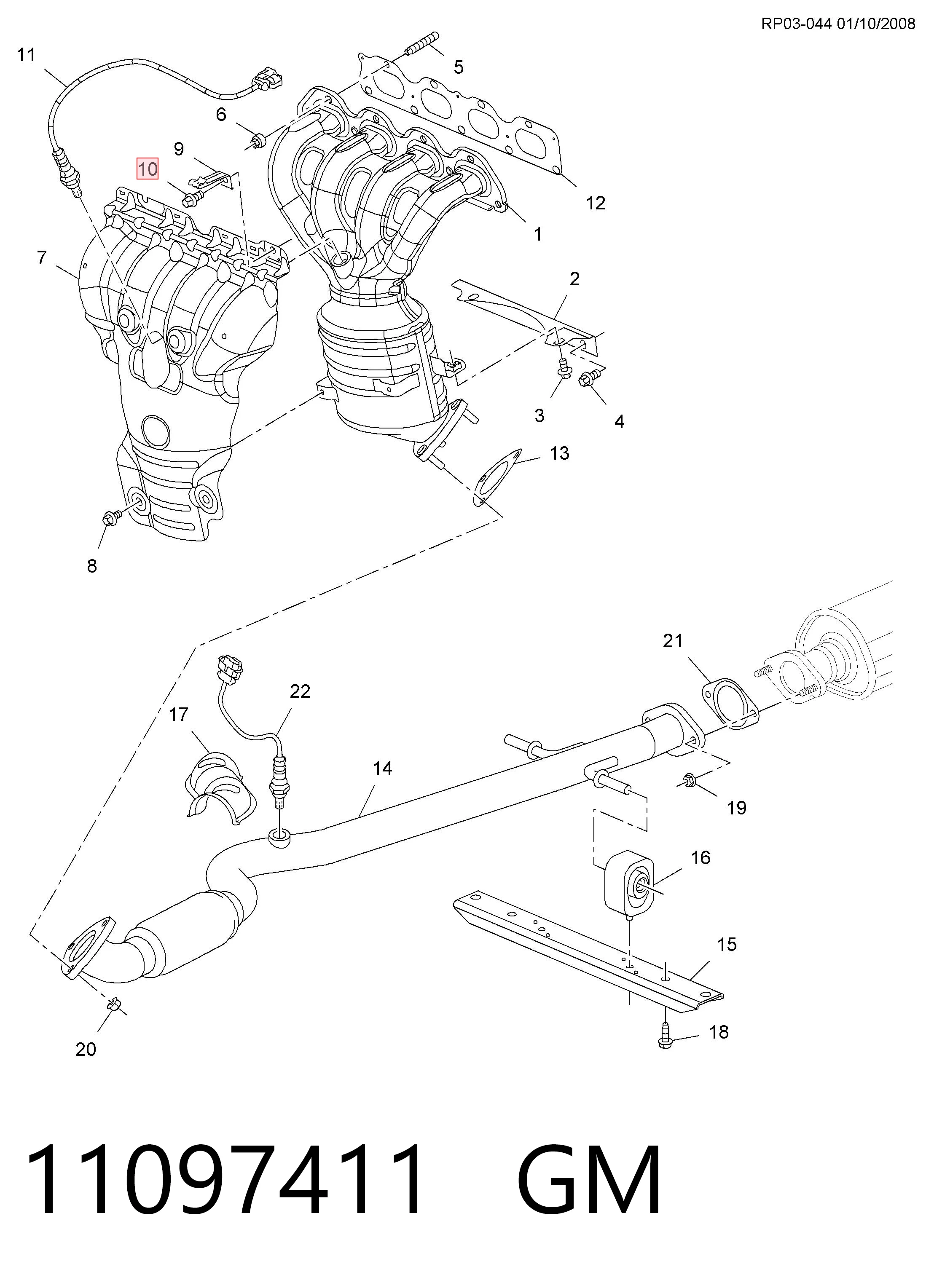11097411 General Motors Śruba głowicy cylindrów