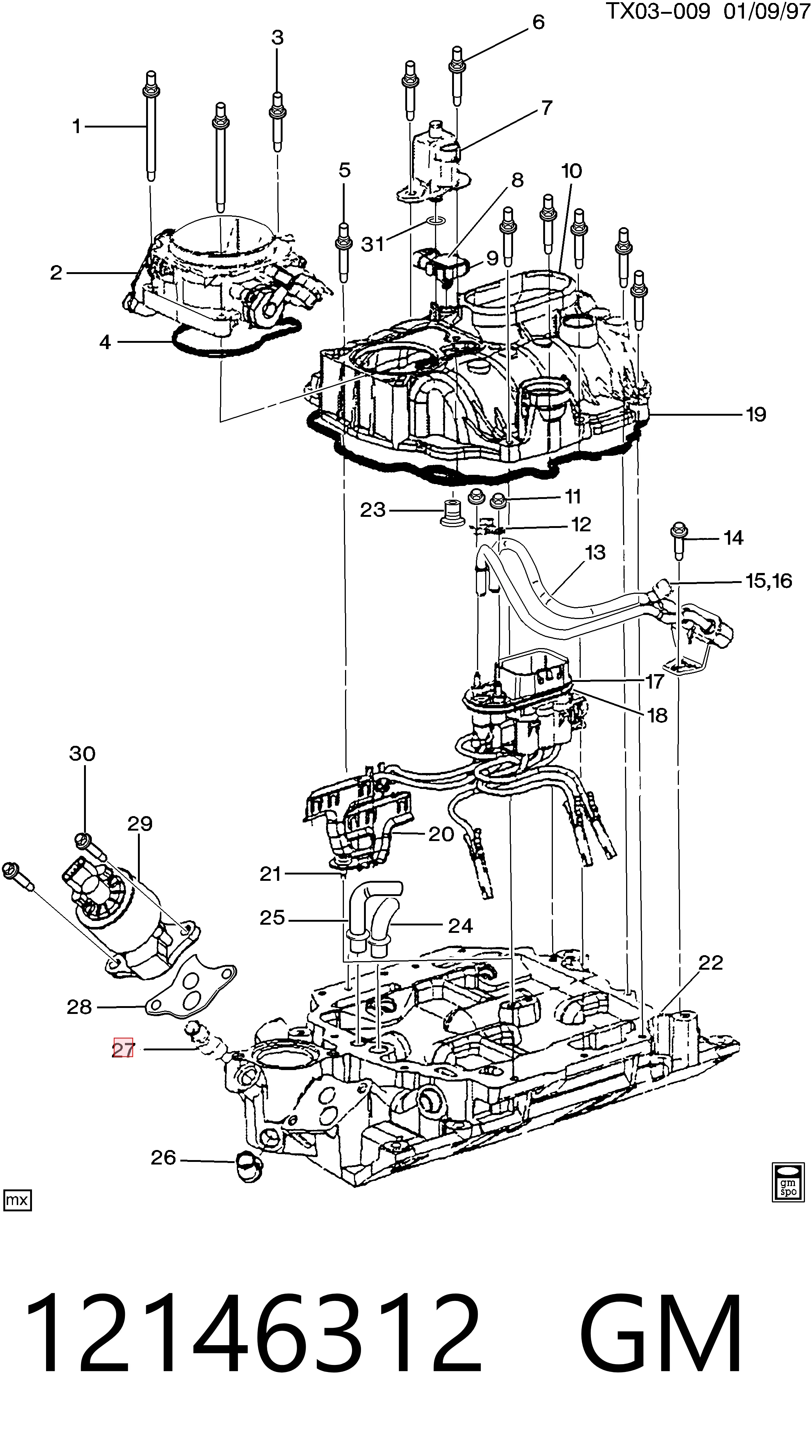 12146312 General Motors Czujnik temperatury płynu chłodzącego