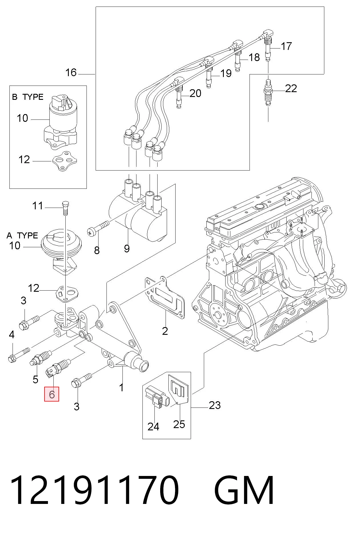 12191170 General Motors Czujnik temperatury płynu chłodzącego