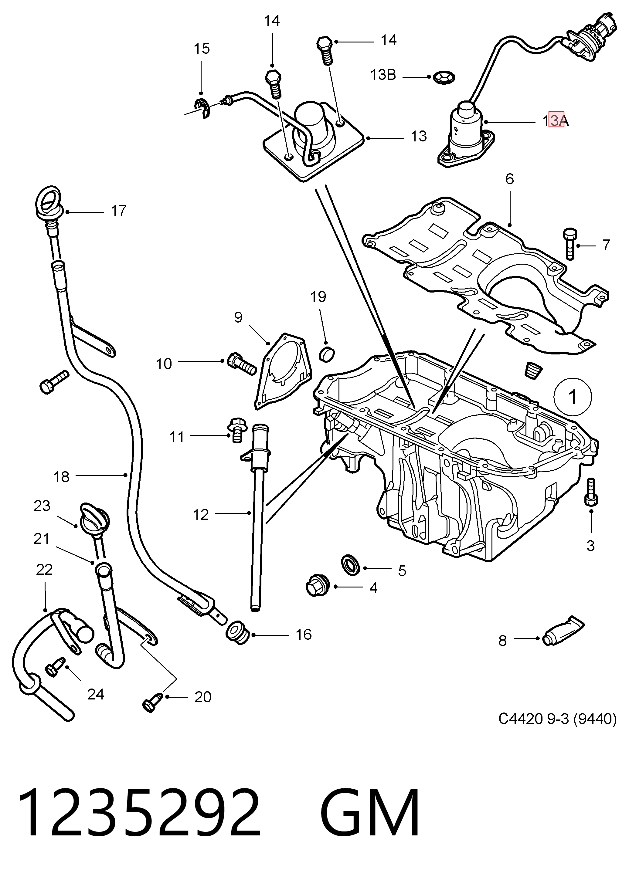 Czujnik poziomu oleju silnikowego  Opel Astra J Sports Tourer