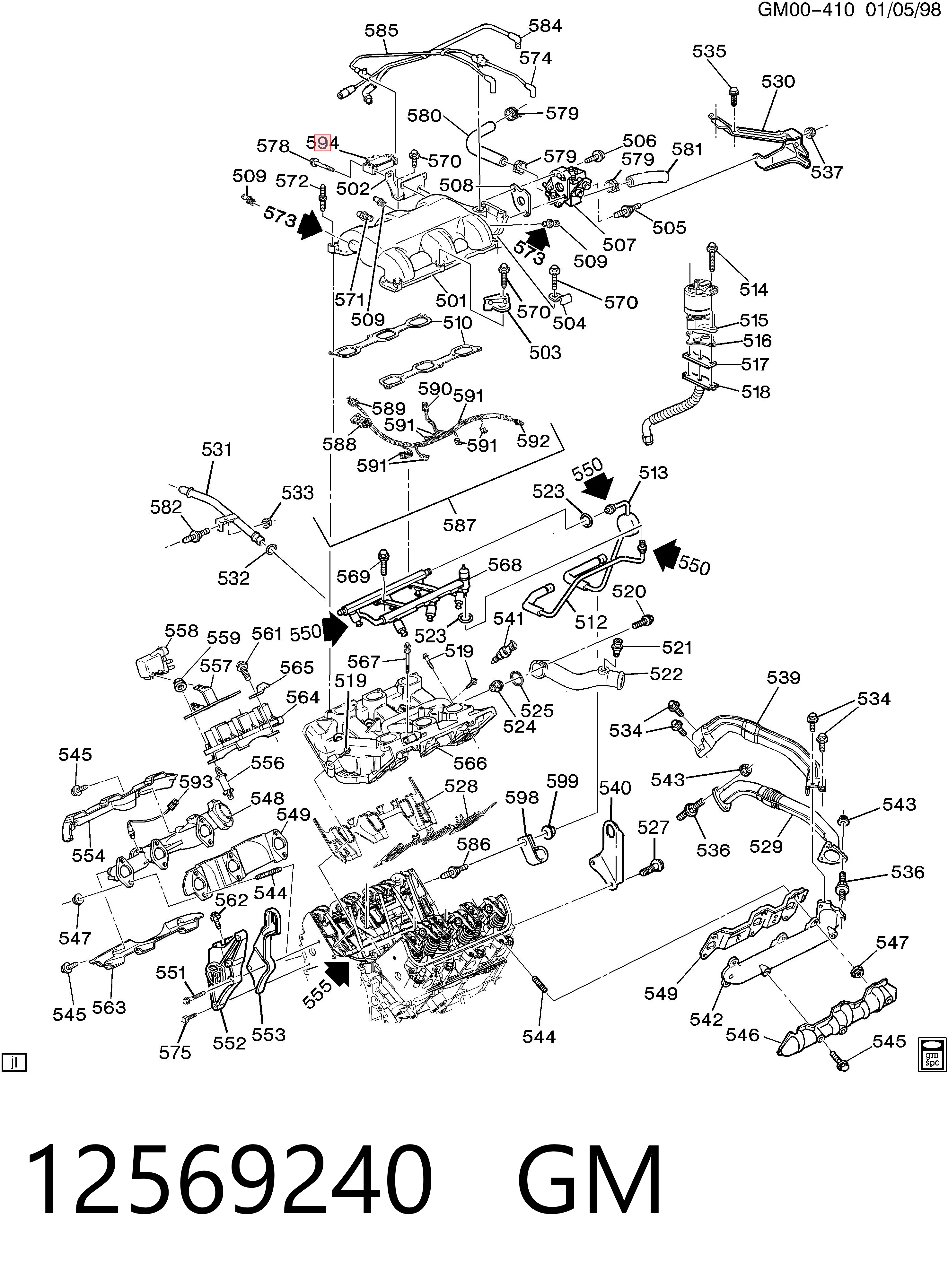 12569240 General Motors Czujnik ciśnienia w kolektorze ssącym, MAP
