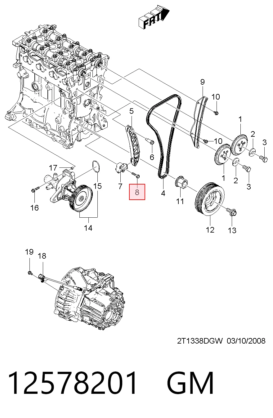 Do koszyka Łańcuch rozrządu, zestaw Opel Zafira B A05
