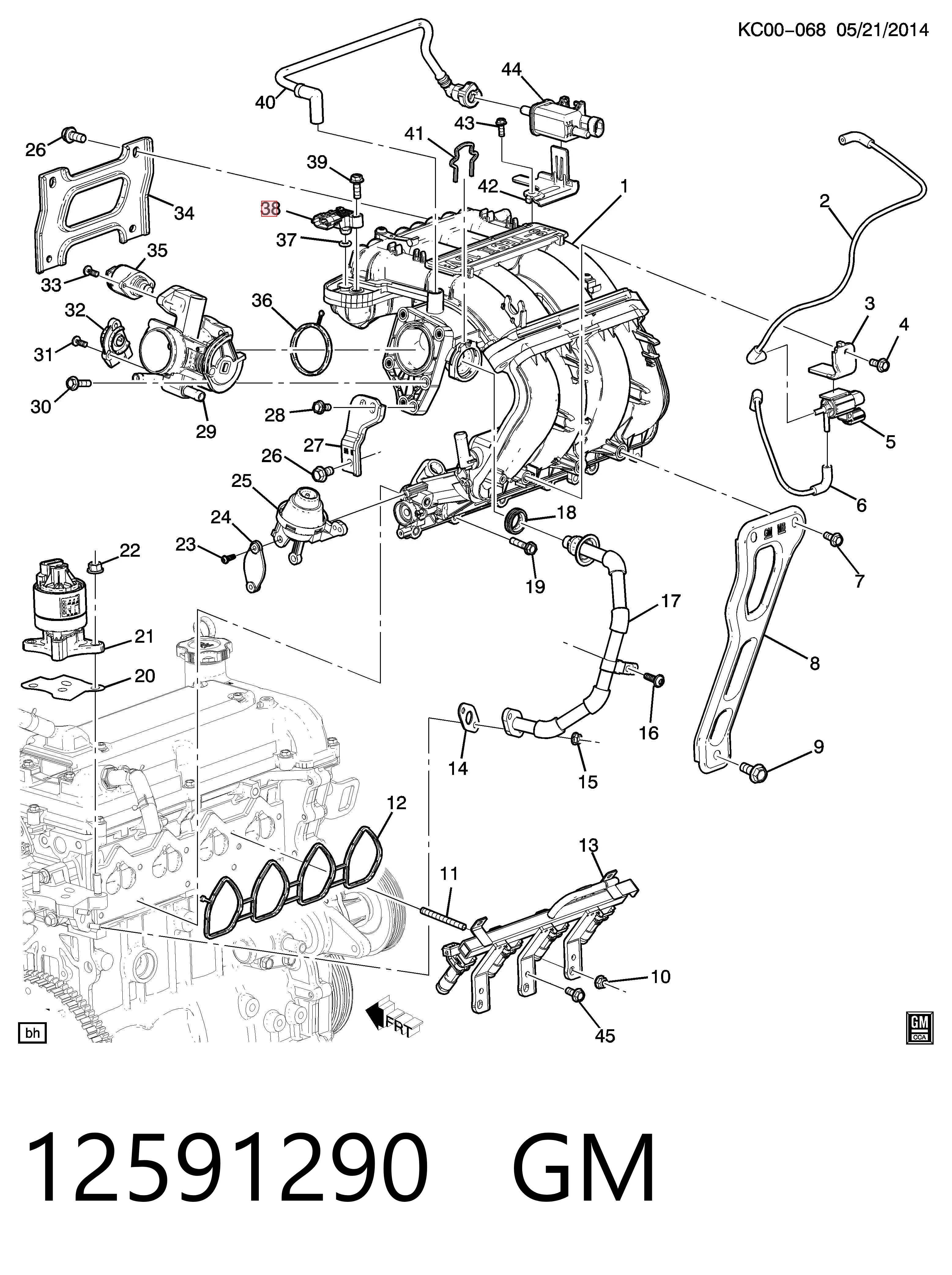 12591290 General Motors Czujnik ciśnienia w kolektorze ssącym, MAP