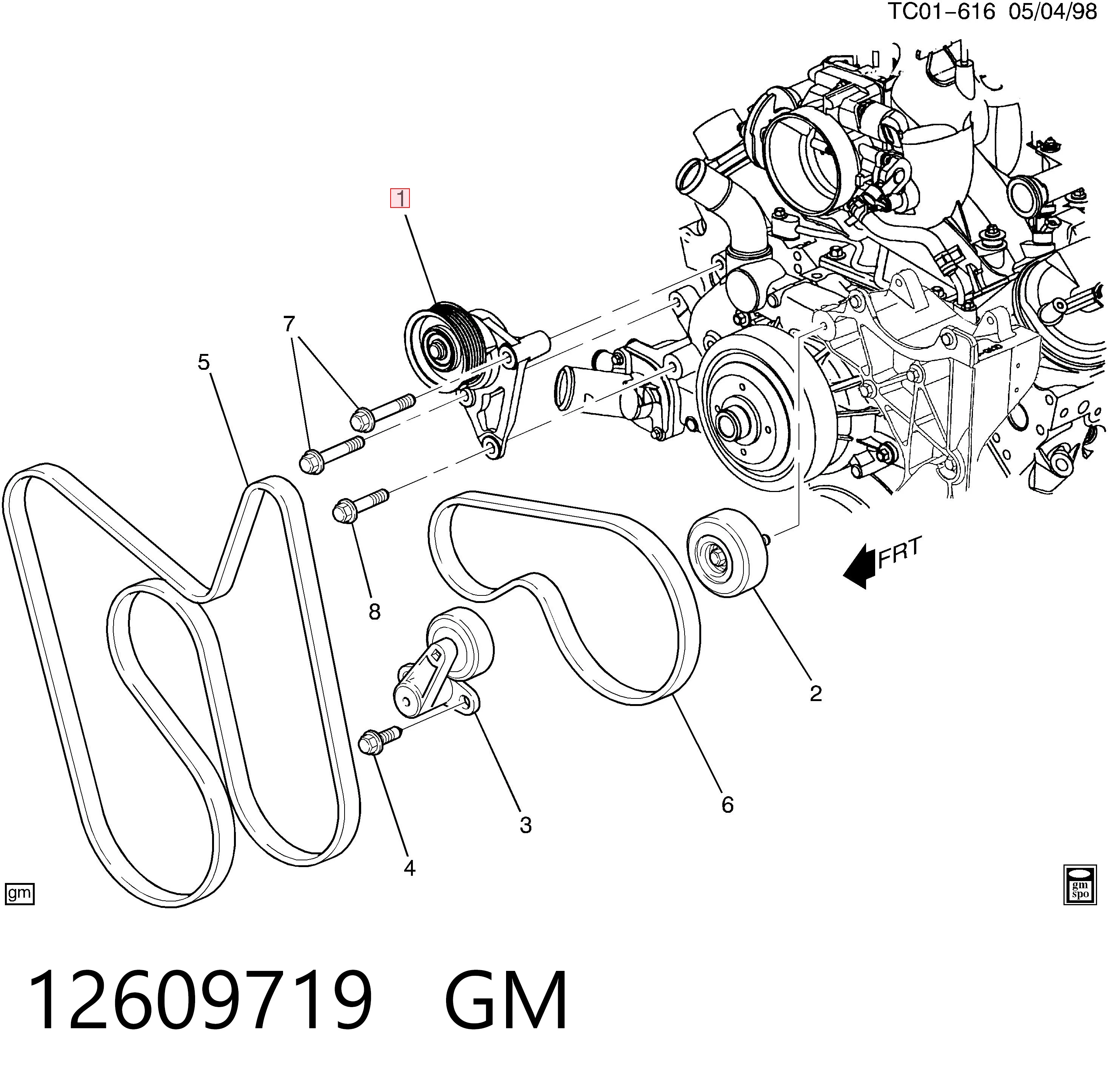 12609719 General Motors Napinacz paska napędowego