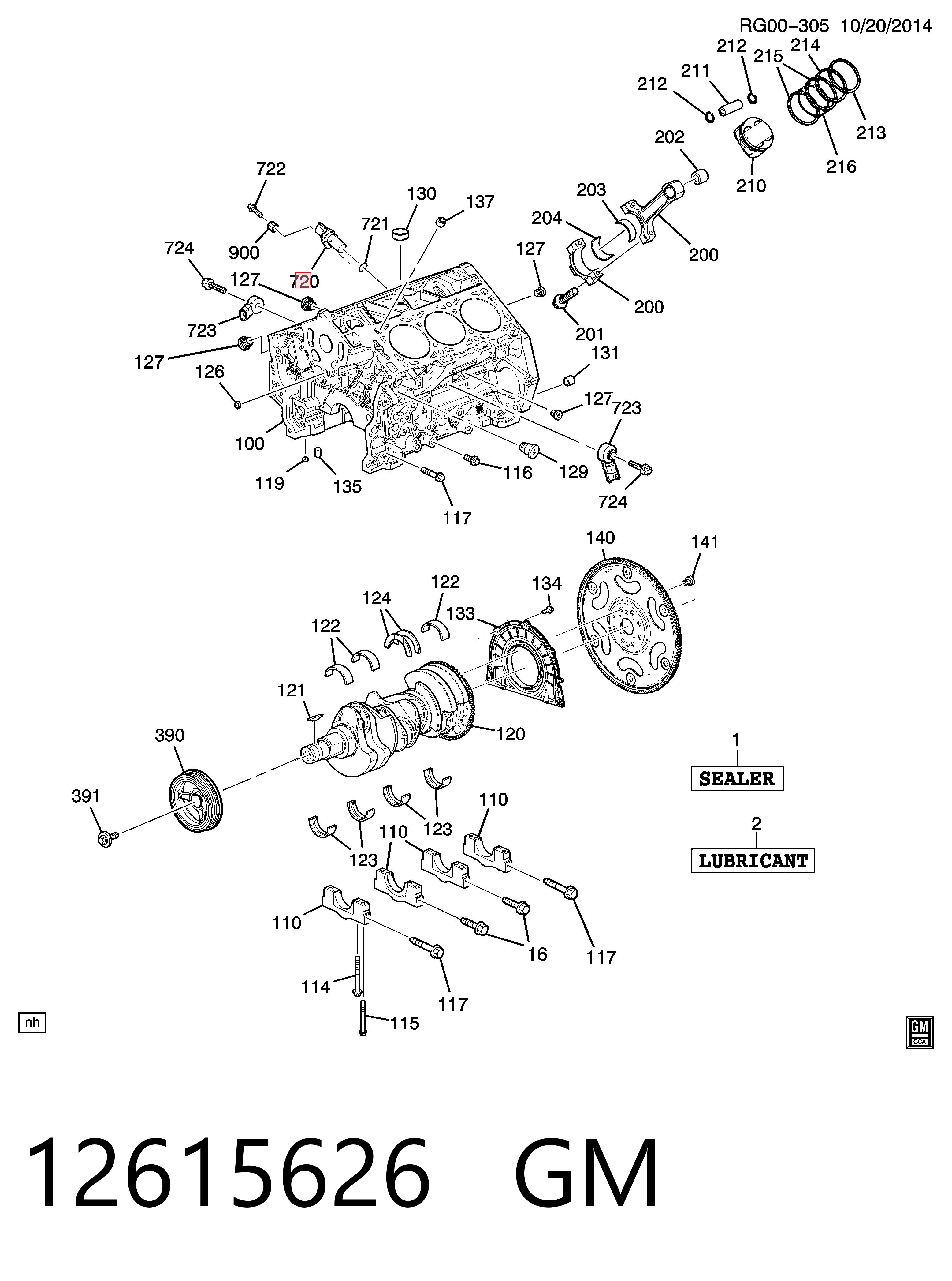 12615626 General Motors Czujnik położenia wału korbowego