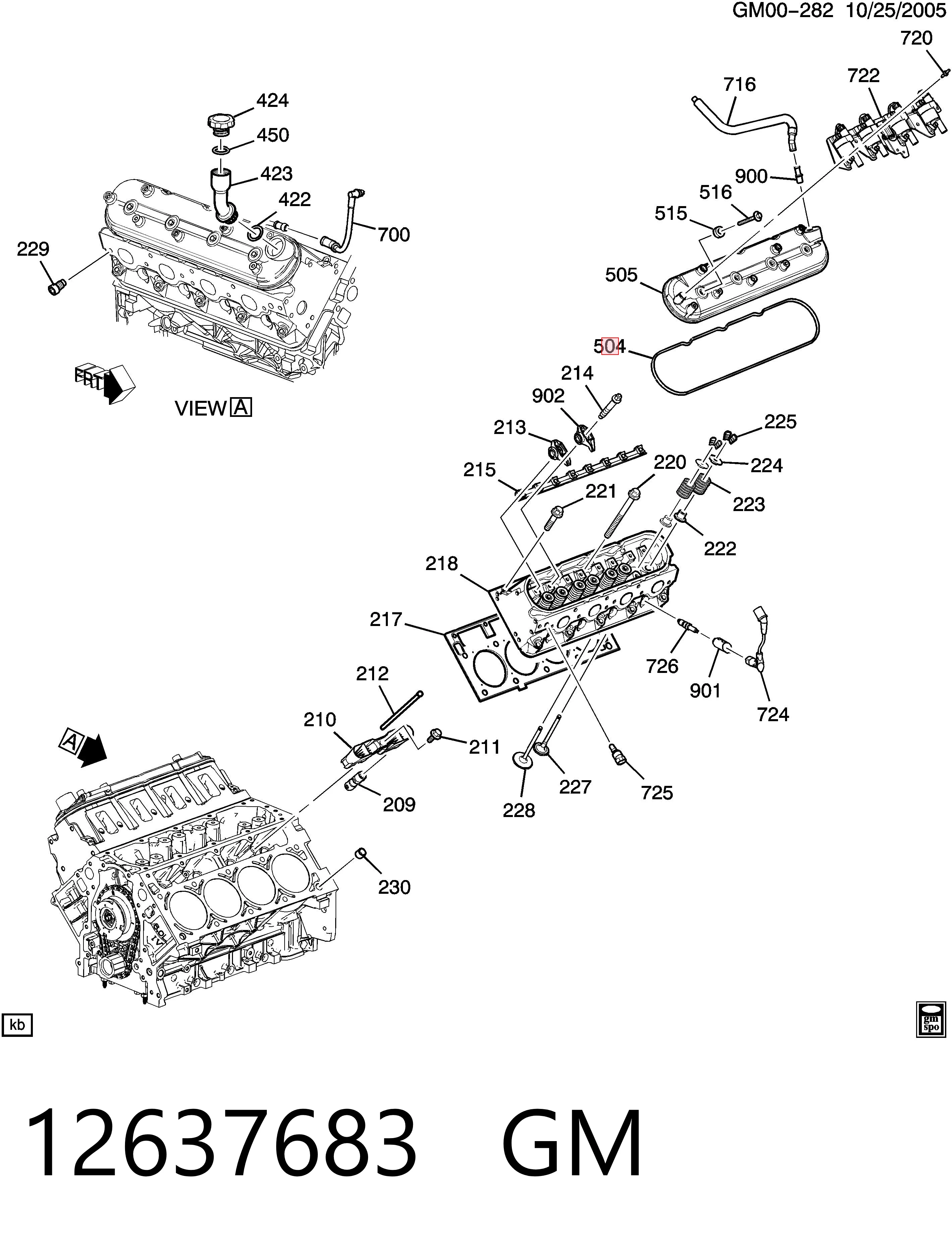 12637683 General Motors Uszczelka pokrywy zaworowej silnika
