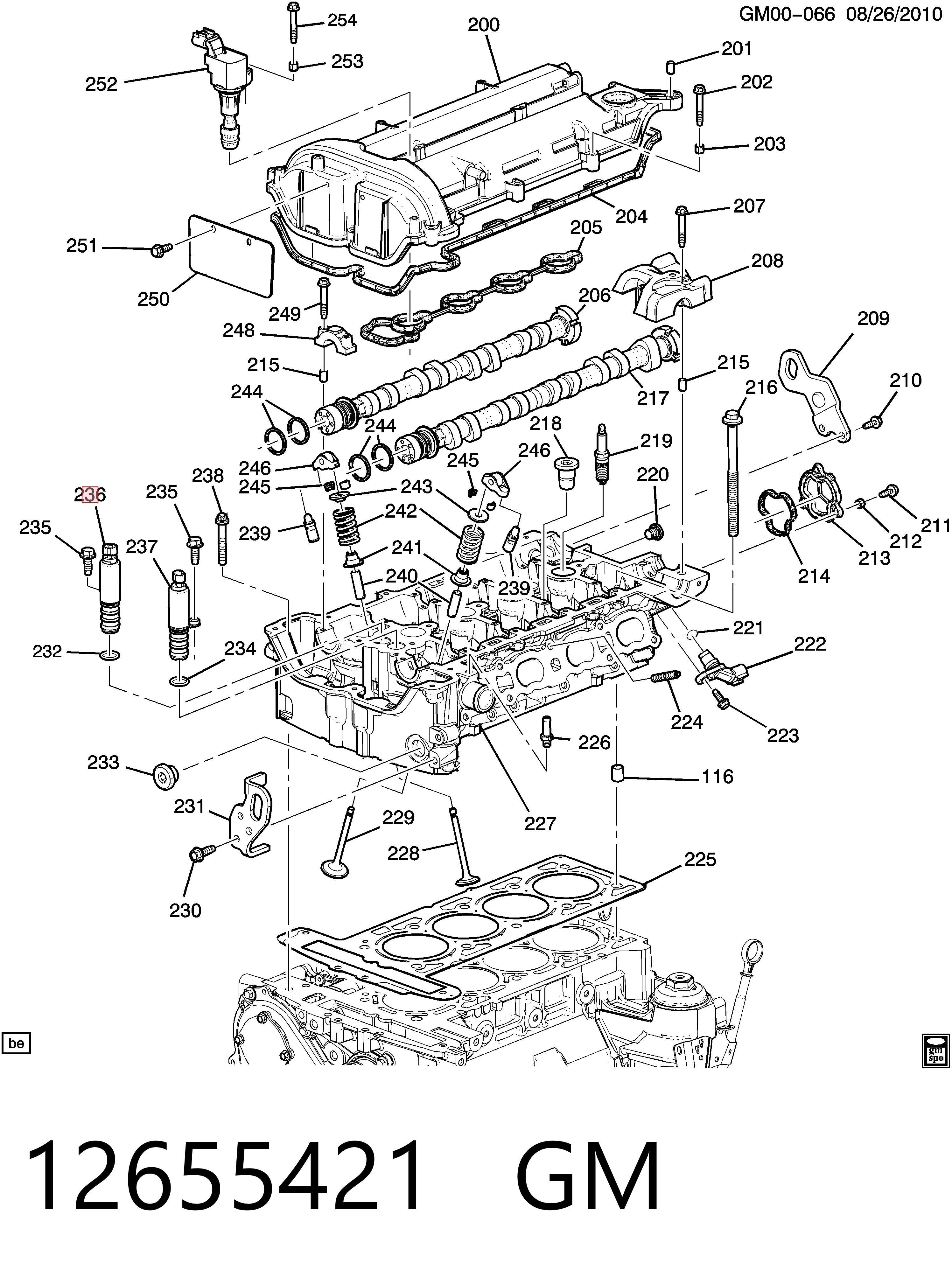 12655421 General Motors Zawór elektromagnetyczny położenia (faz) wałka rozrządu prawy