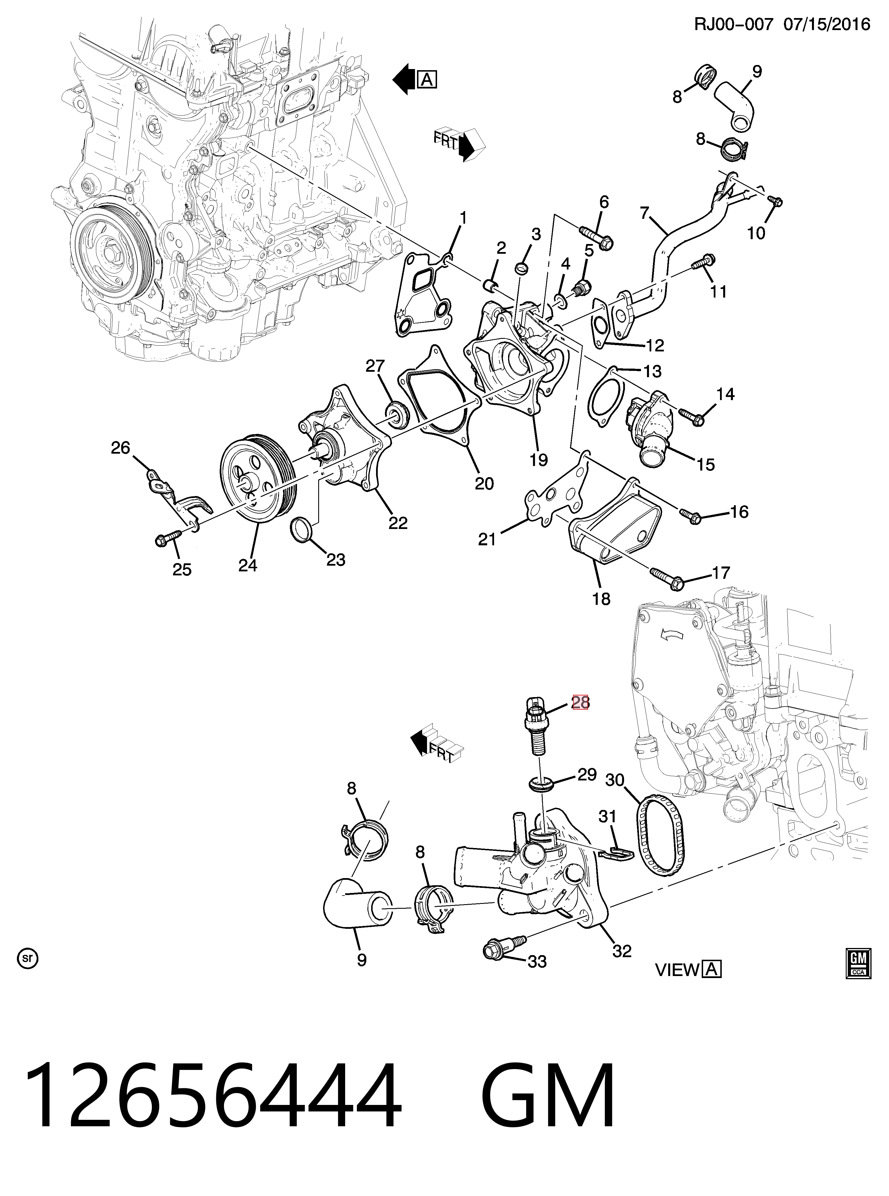 12656444 General Motors Czujnik temperatury płynu chłodzącego