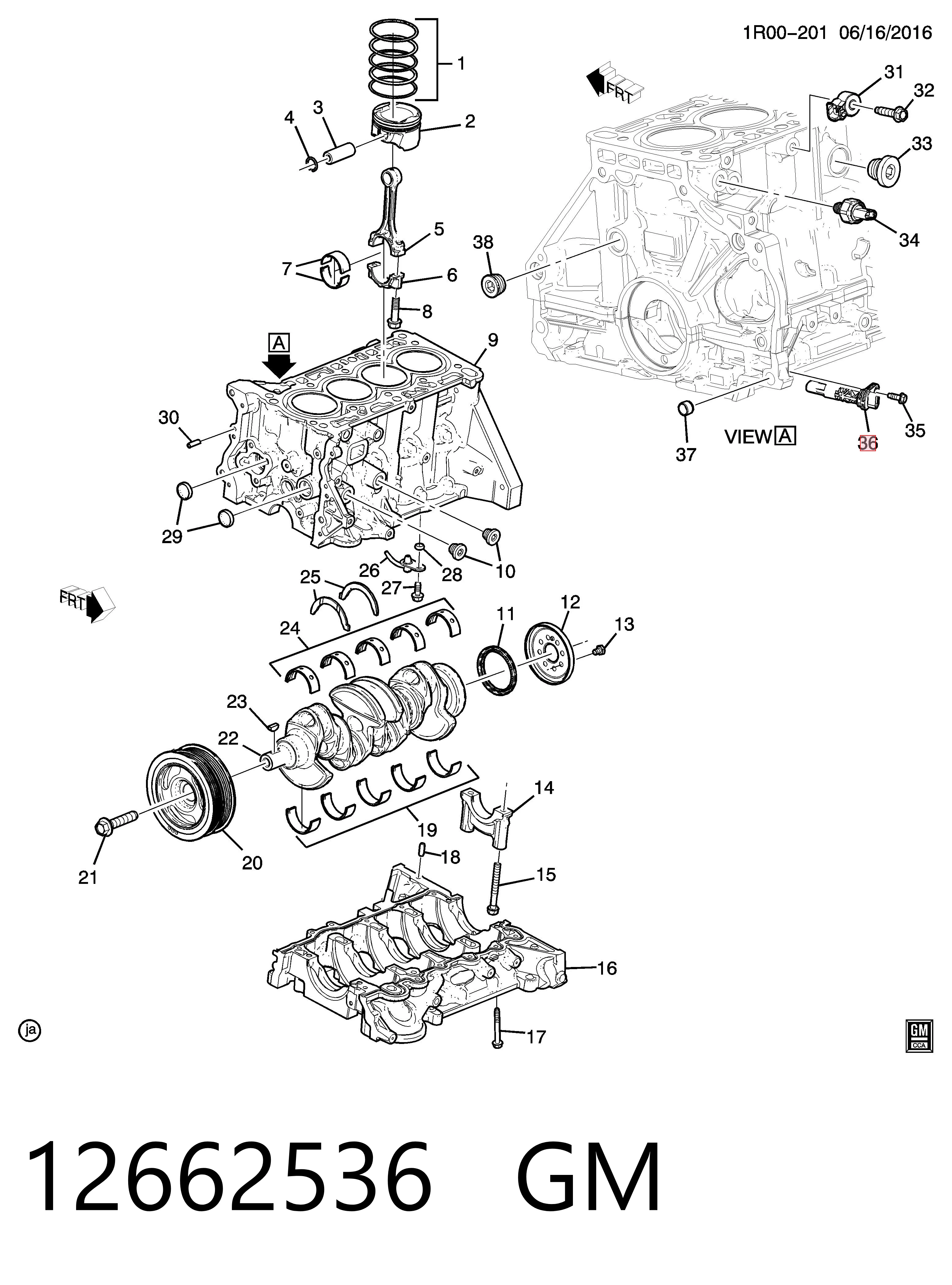 Do koszyka Czujnik położenia wału korbowego Opel Astra K 