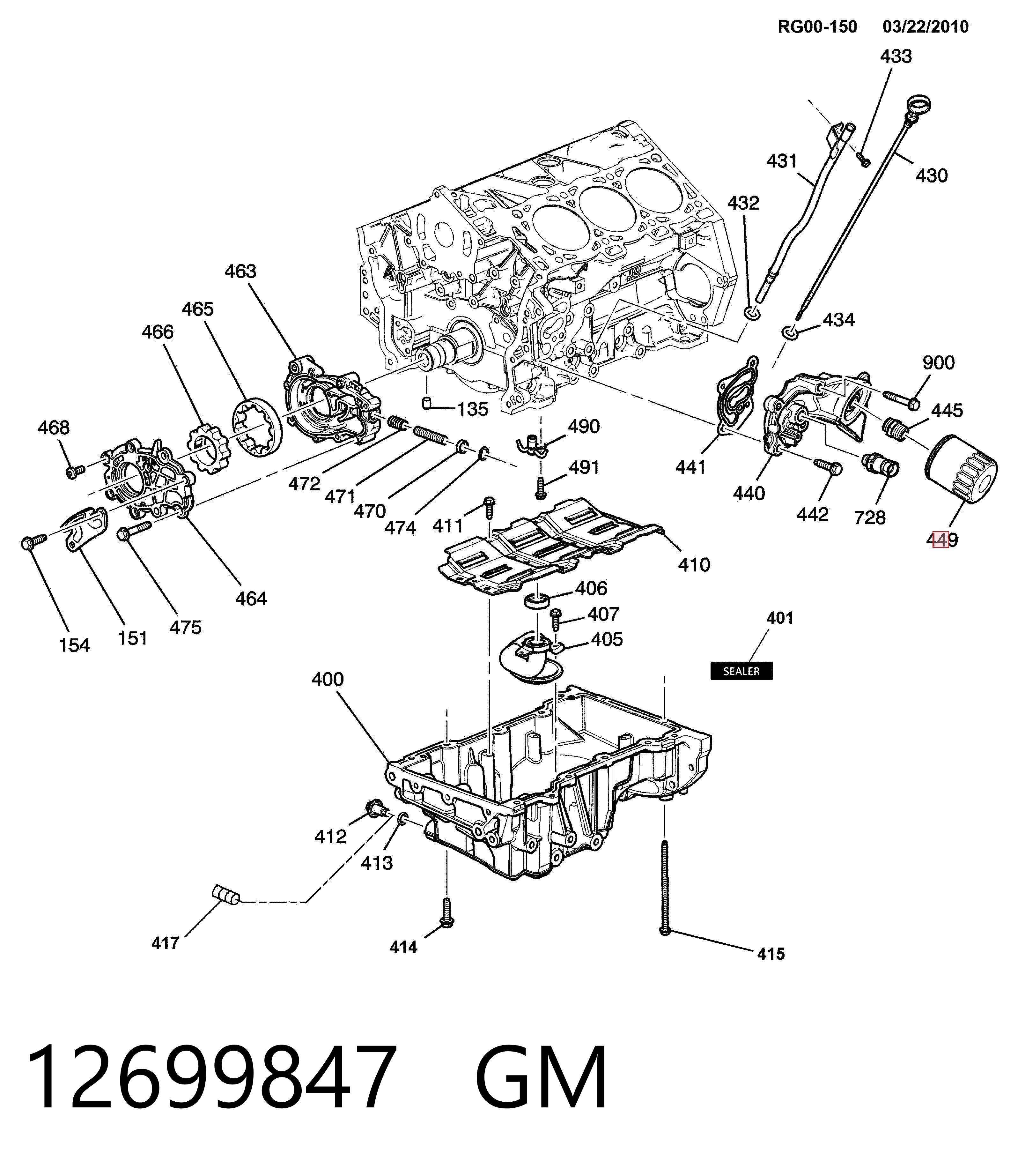 12699847 General Motors Filtr oleju