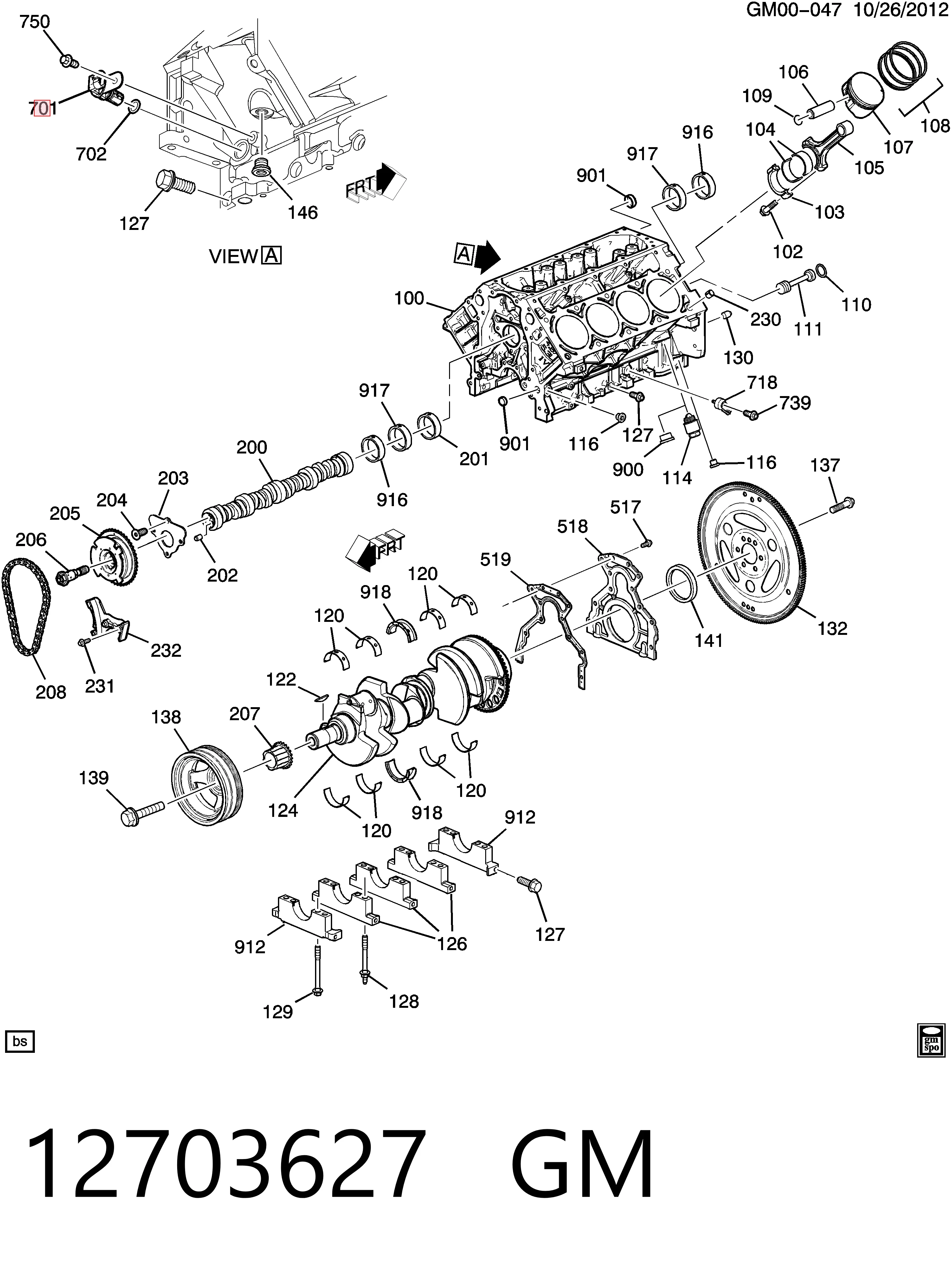 12703627 General Motors Czujnik położenia wału korbowego