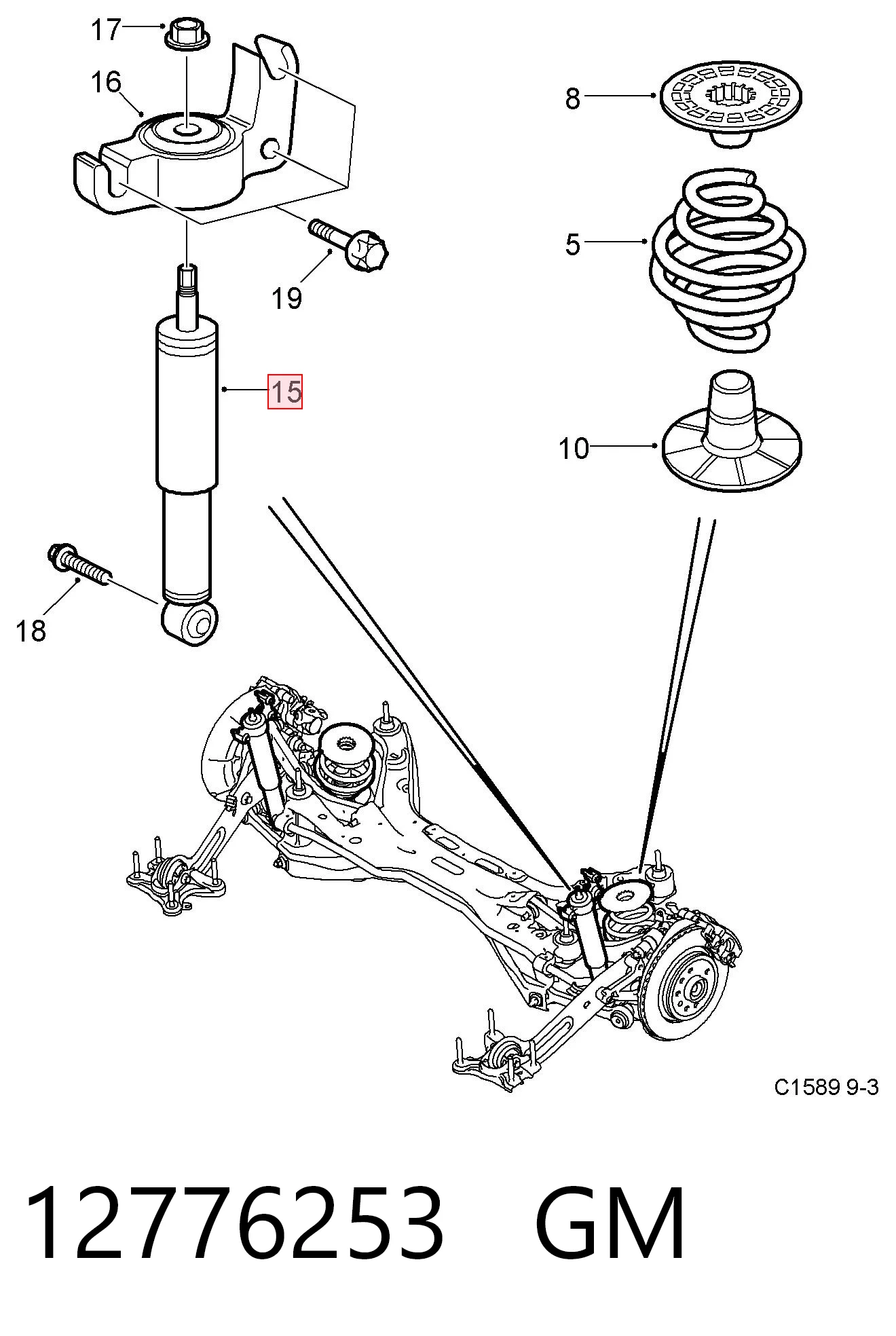 Amortyzator tylny 7358G Magneti Marelli