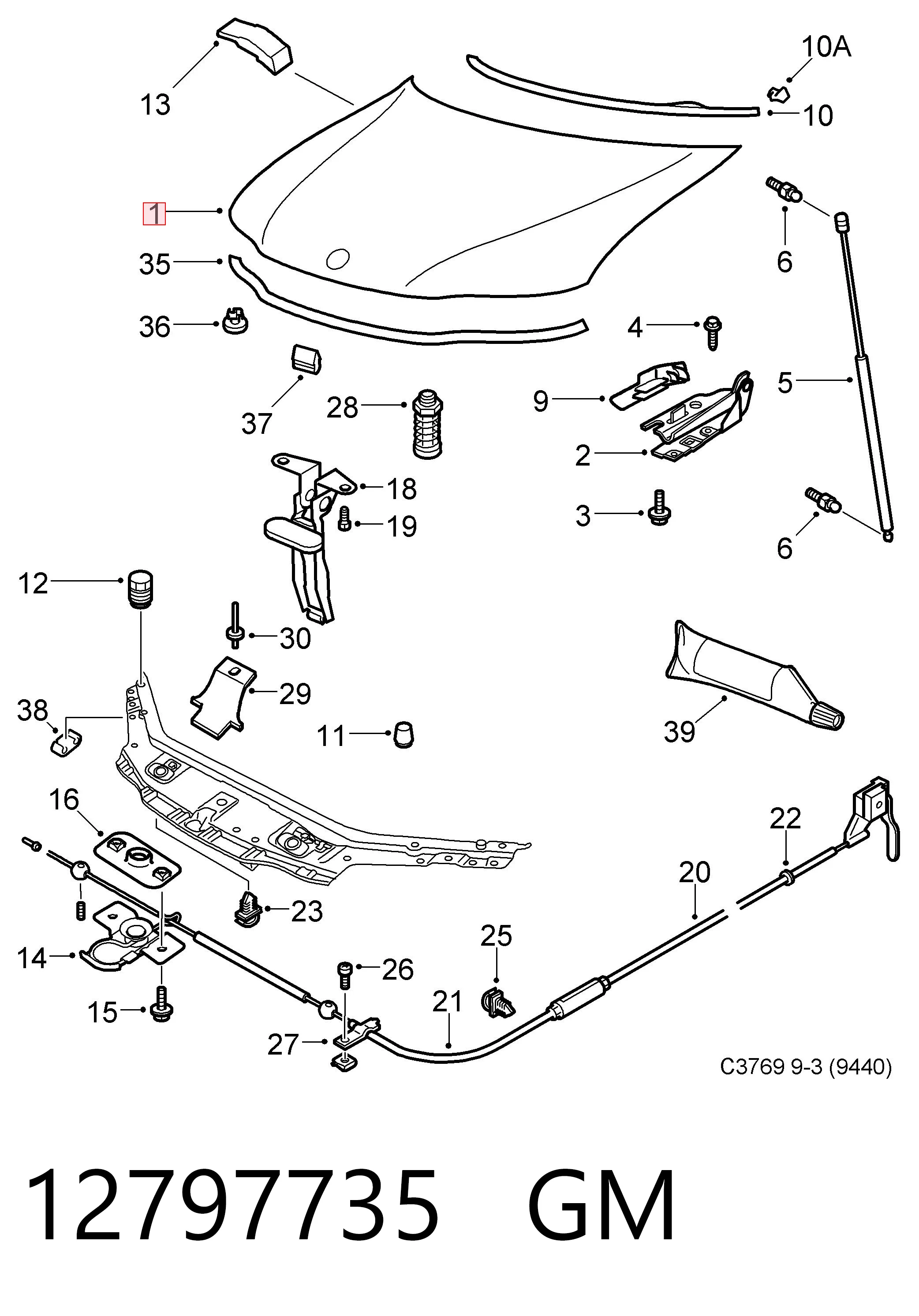 Maska silnika do Saab 9-3  YS3F