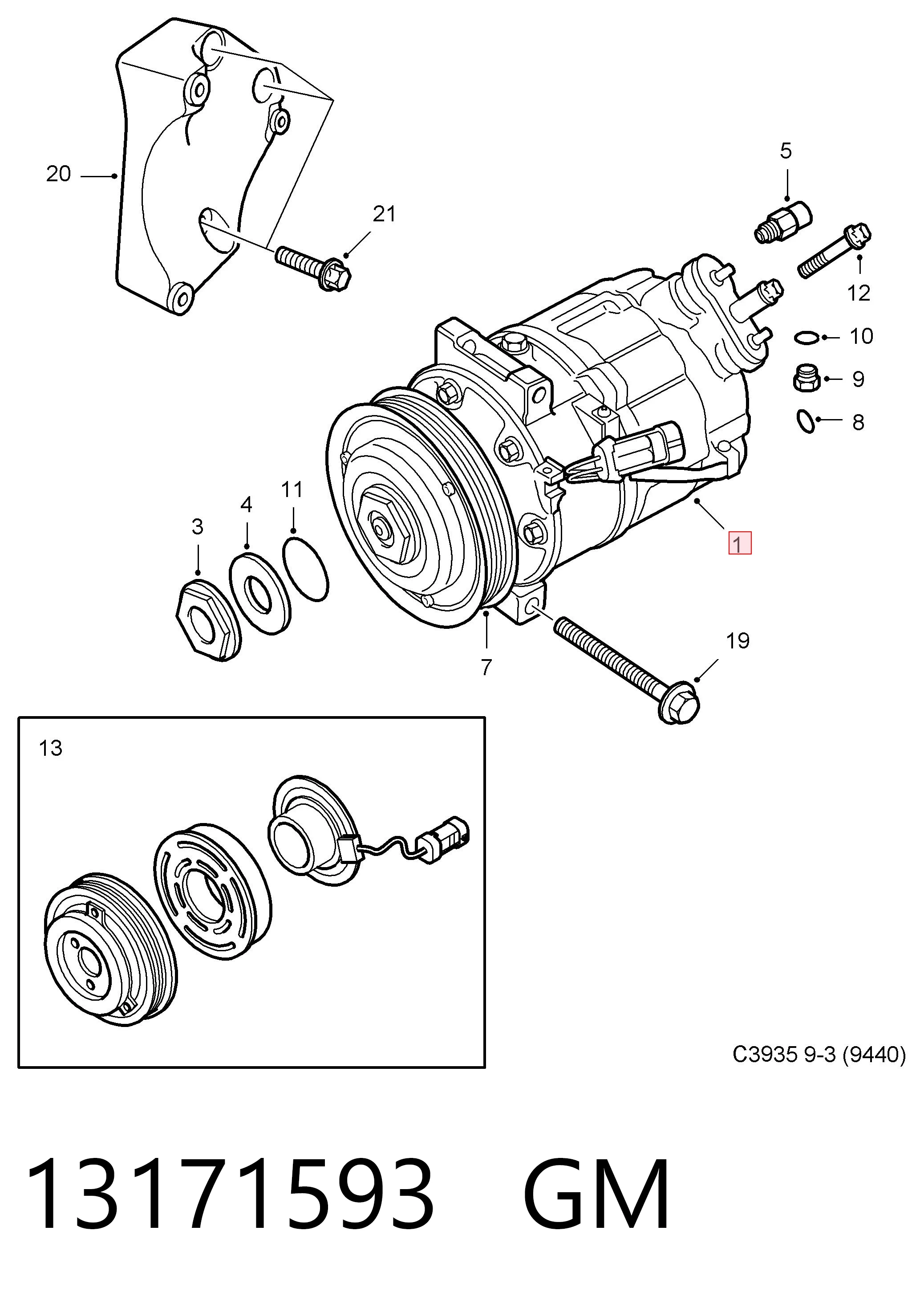 Sprężarka klimatyzacji do Saab 9-3  YS3F