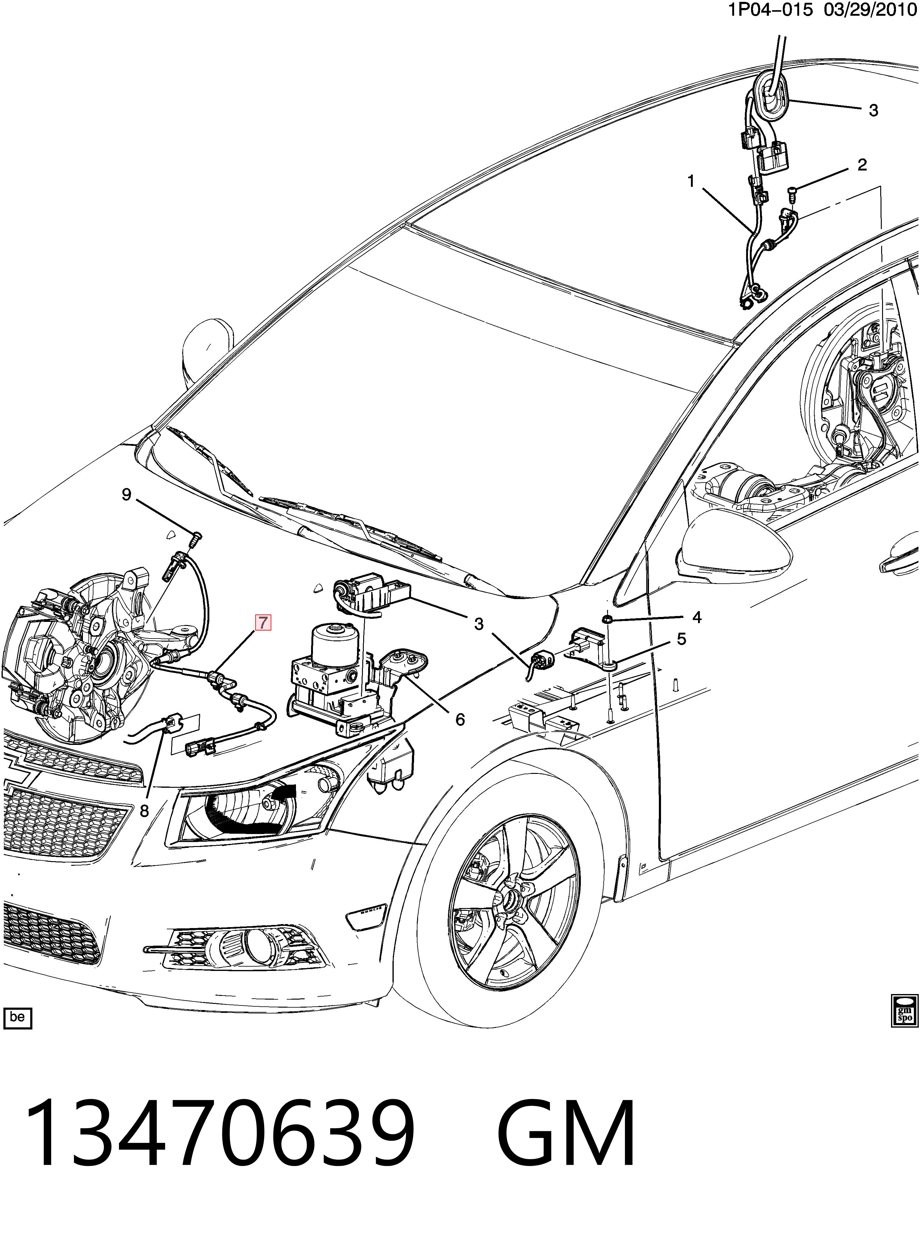 13470639 General Motors Czujnik ABS przedni