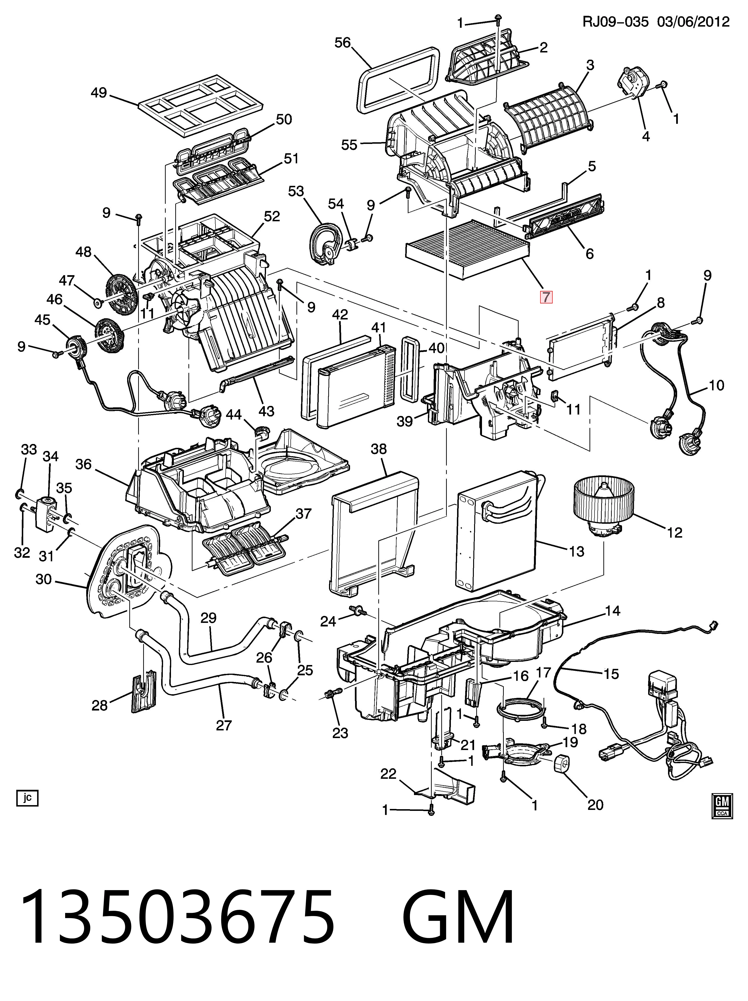 13503675 General Motors Filtr kabiny
