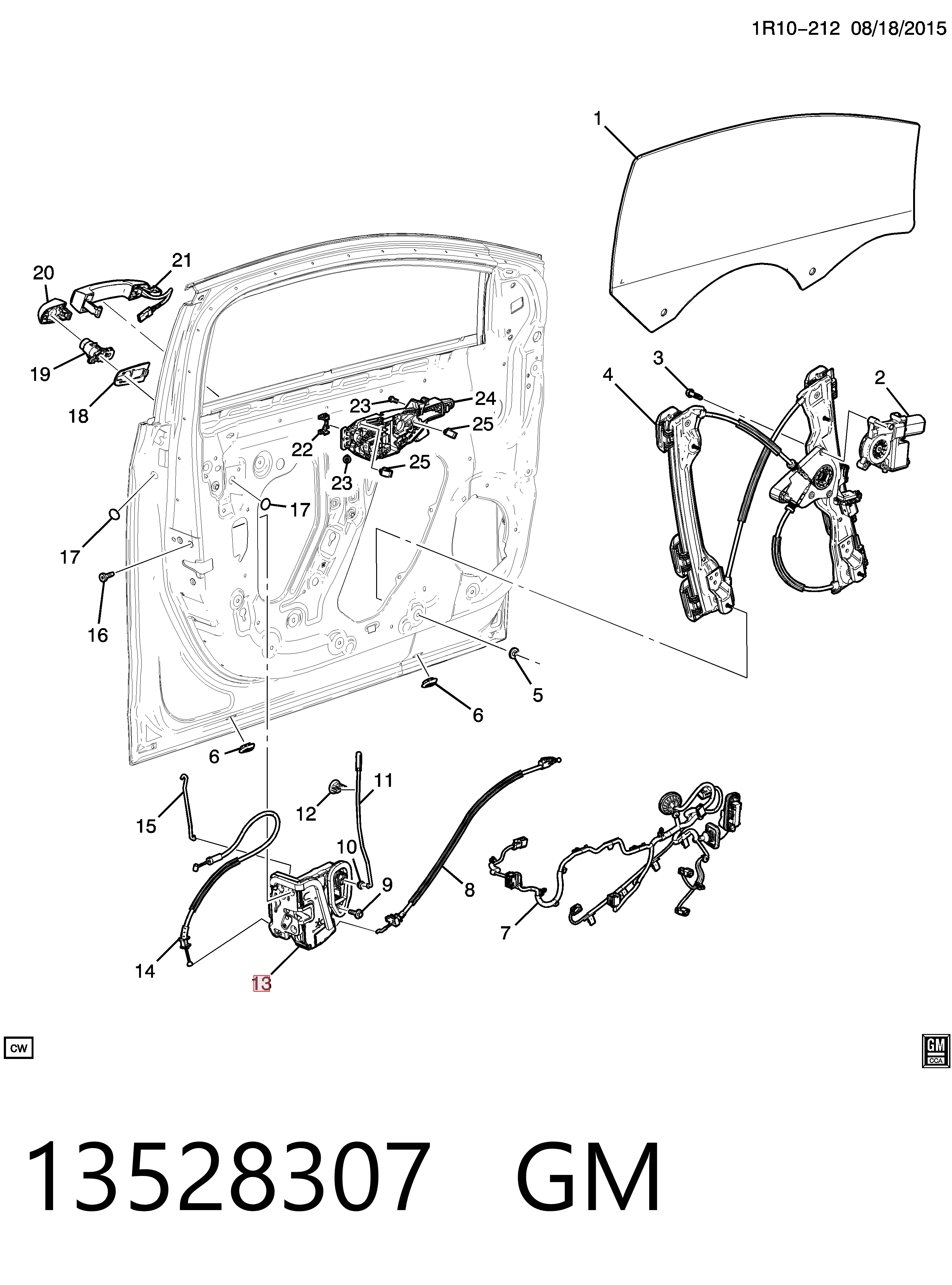 Zamek drzwi przednich lewych do Chevrolet VOLT II 