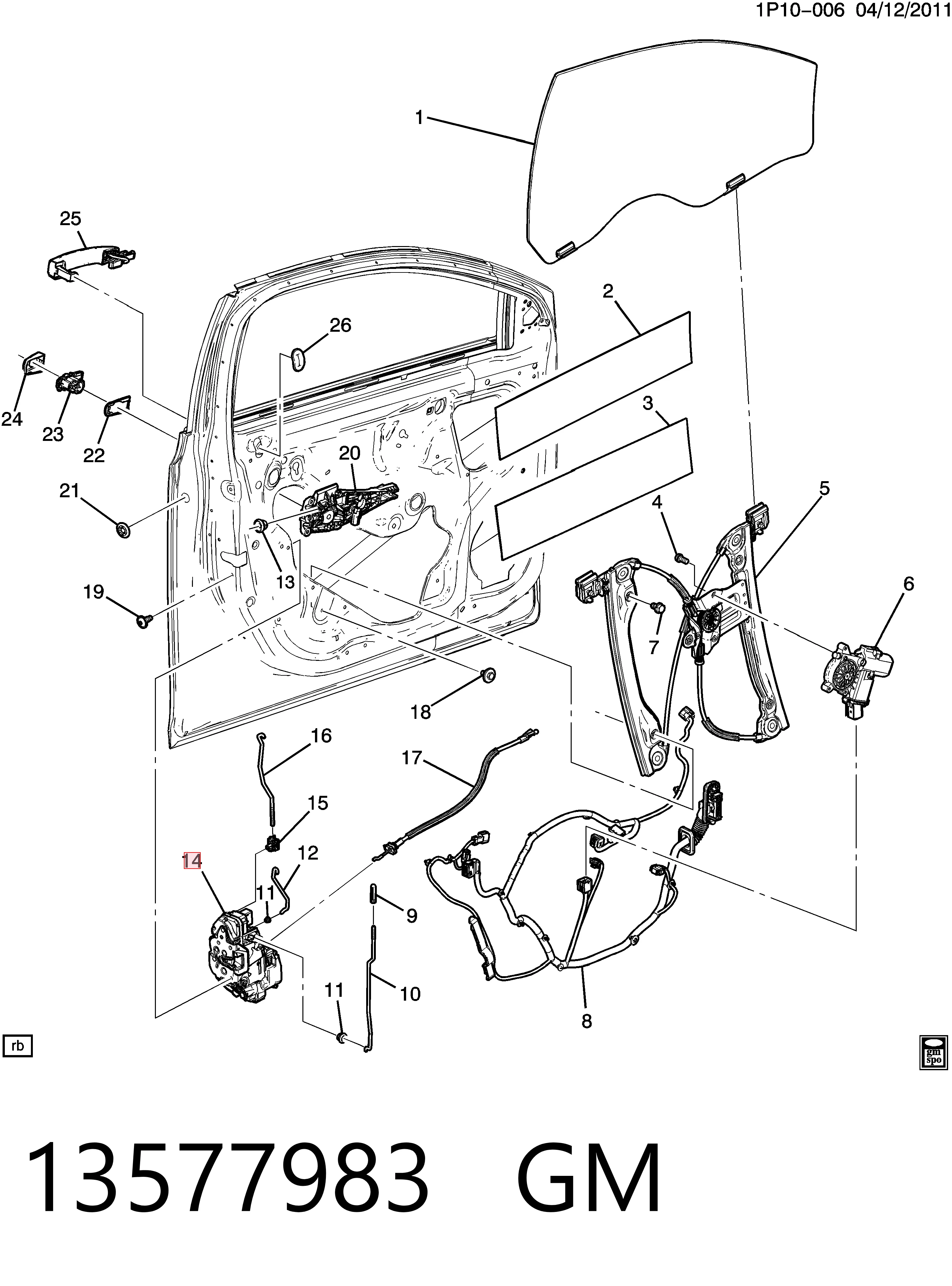 Zamek drzwi przednich lewych do Opel Astra J Sports Tourer P10