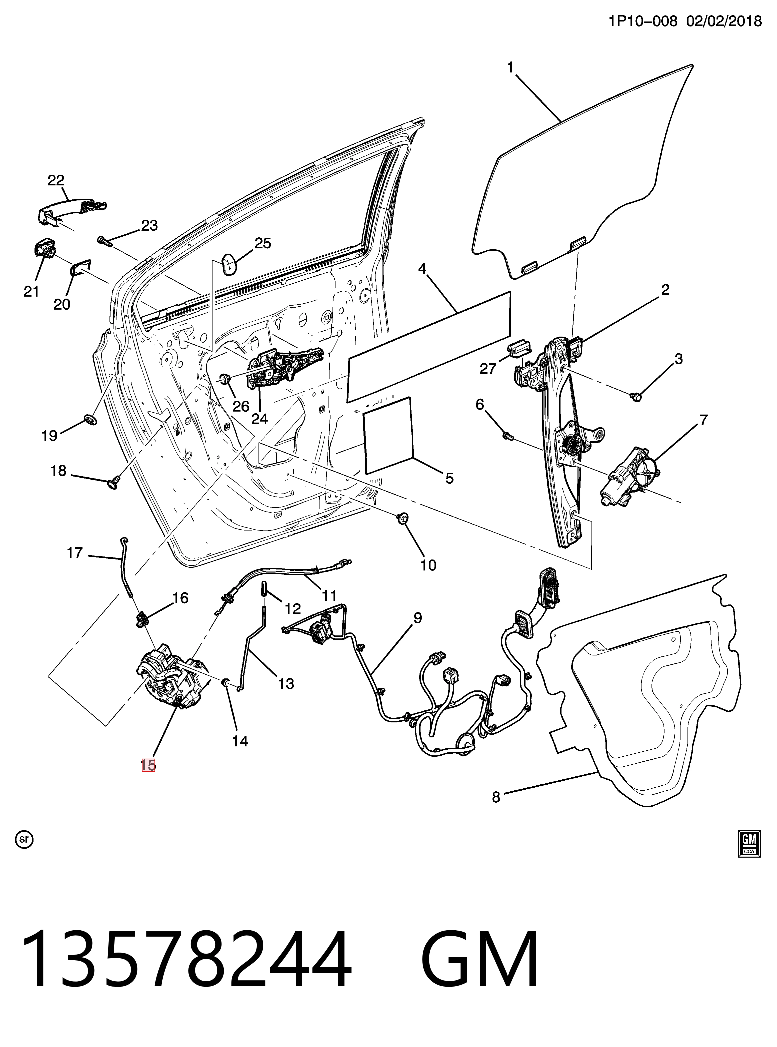  Zamek drzwi tylnych lewych Opel Zafira 