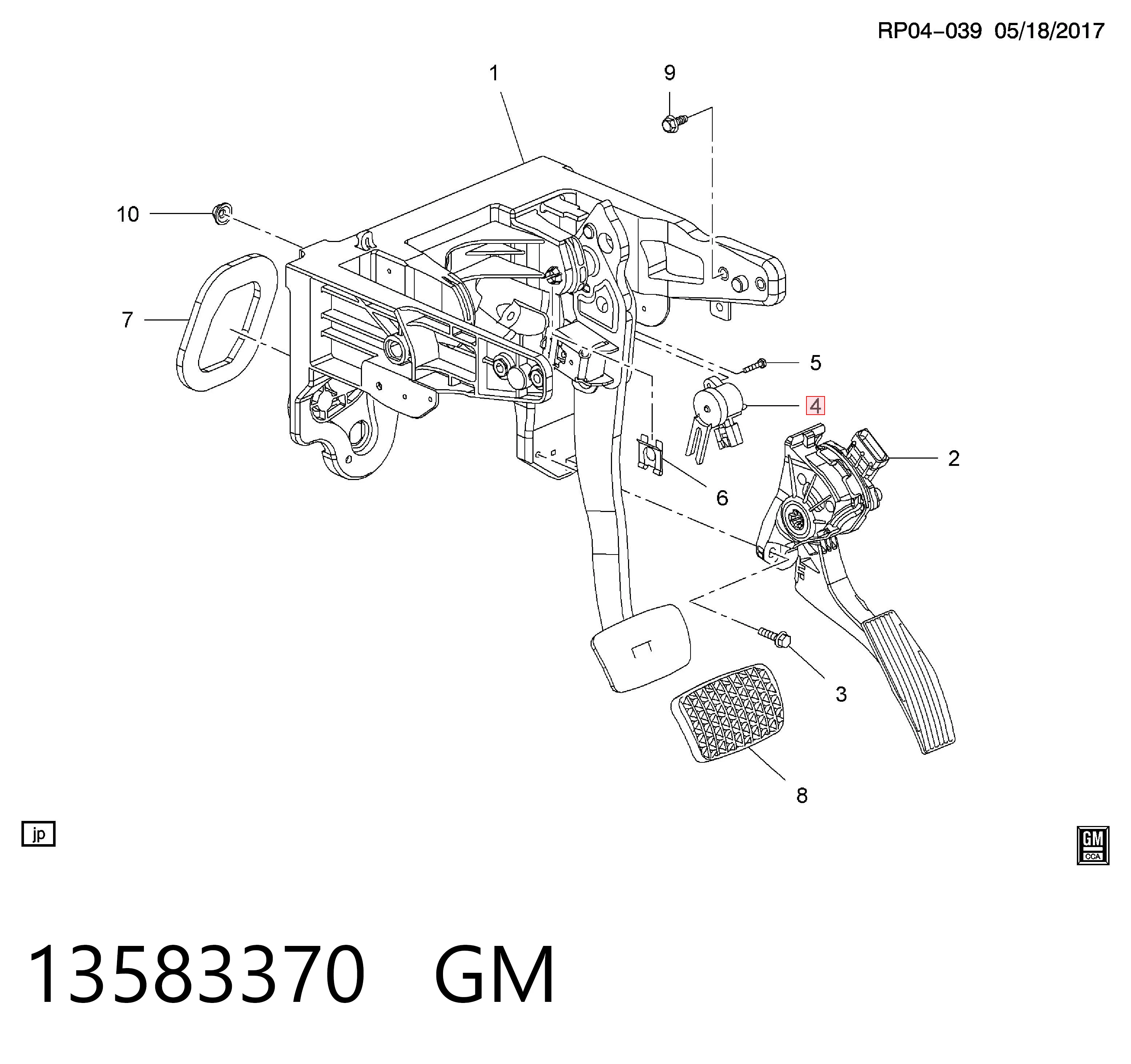 13583370 General Motors Czujnik włącznika świała stop