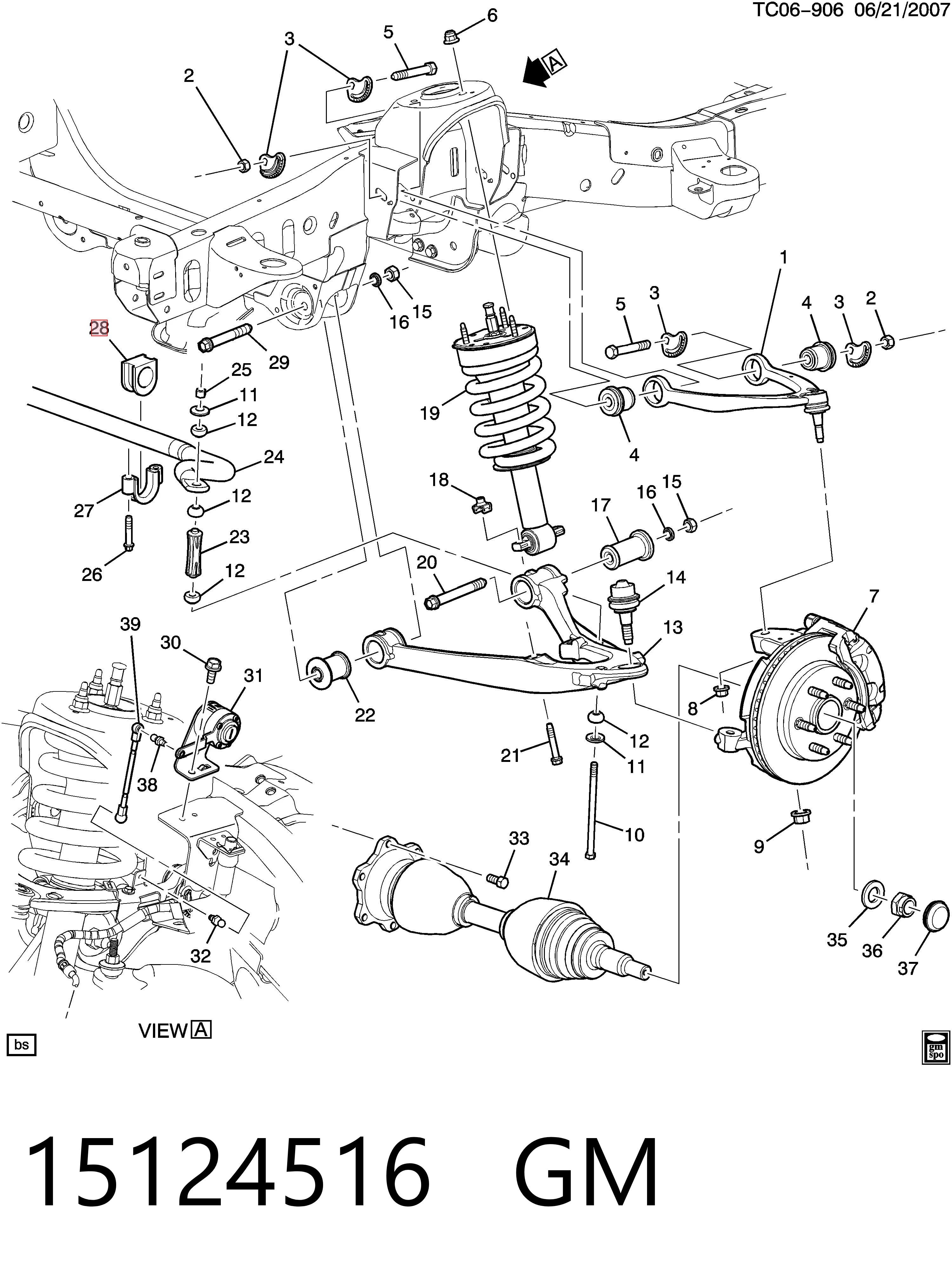 15124516 General Motors Tuleja stabilizatora przedniego