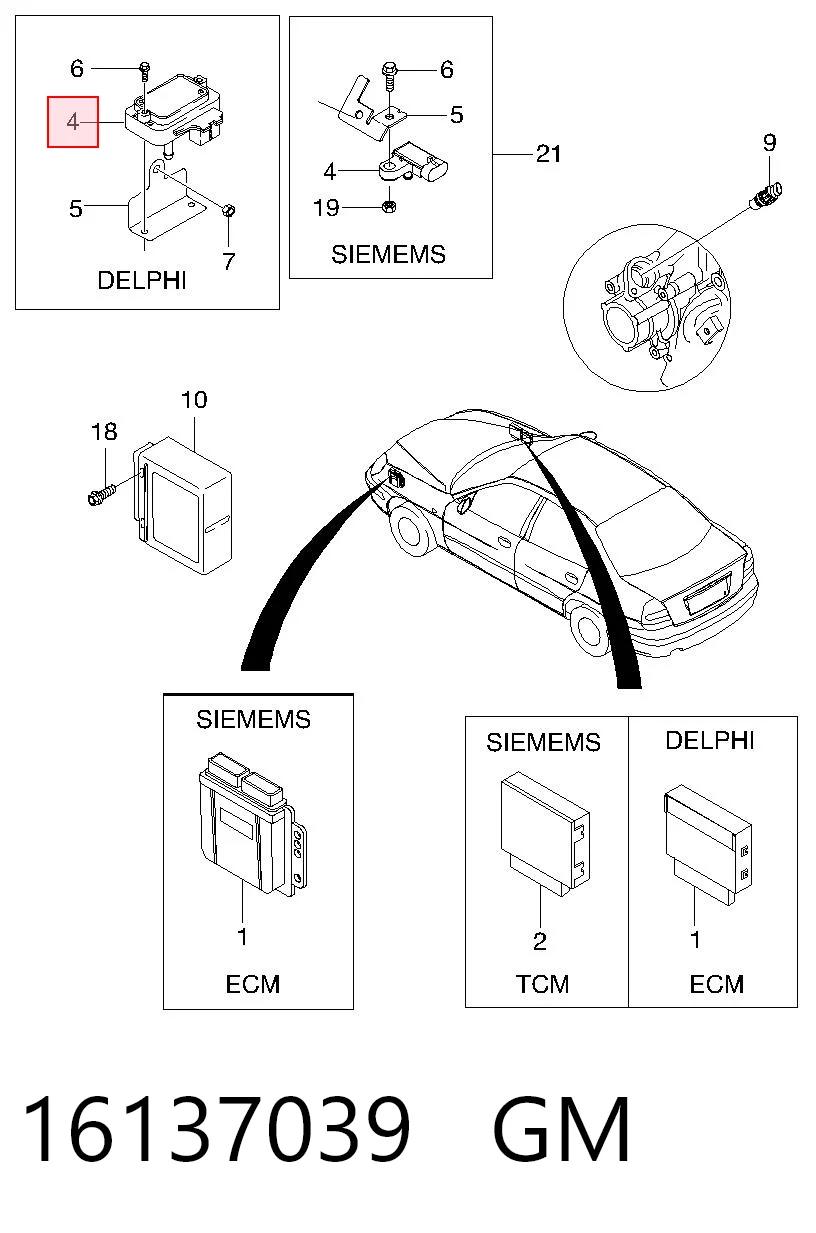 16137039 General Motors Czujnik ciśnienia w kolektorze ssącym, MAP