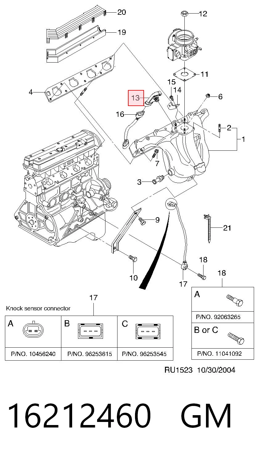 16212460 General Motors Czujnik ciśnienia w kolektorze ssącym, MAP