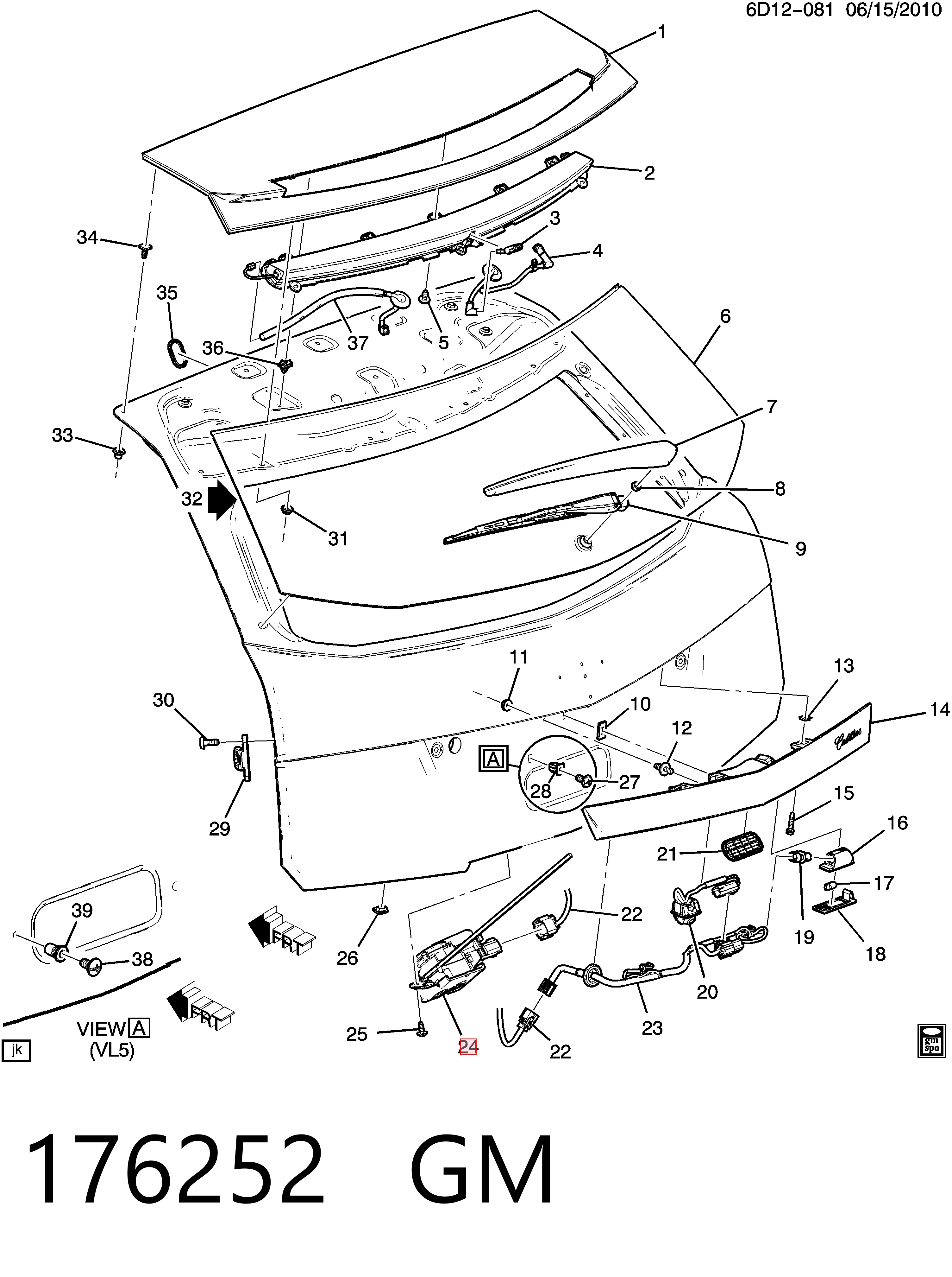  Zamek klapy bagażnika (3/5 drzwi tylnych) Opel Insignia 