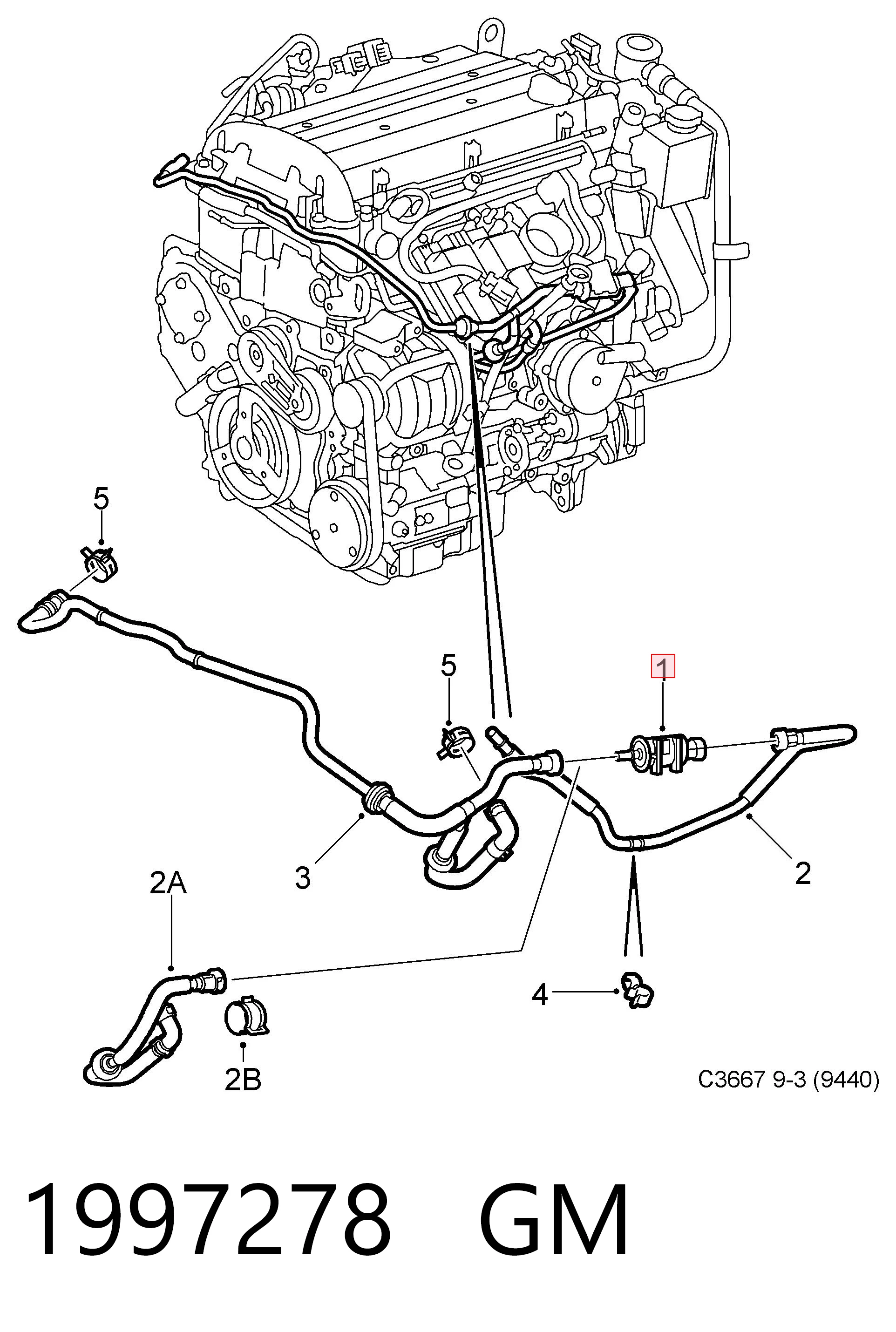 1997278 General Motors Zawór odpowietrzający zbiornika paliwa