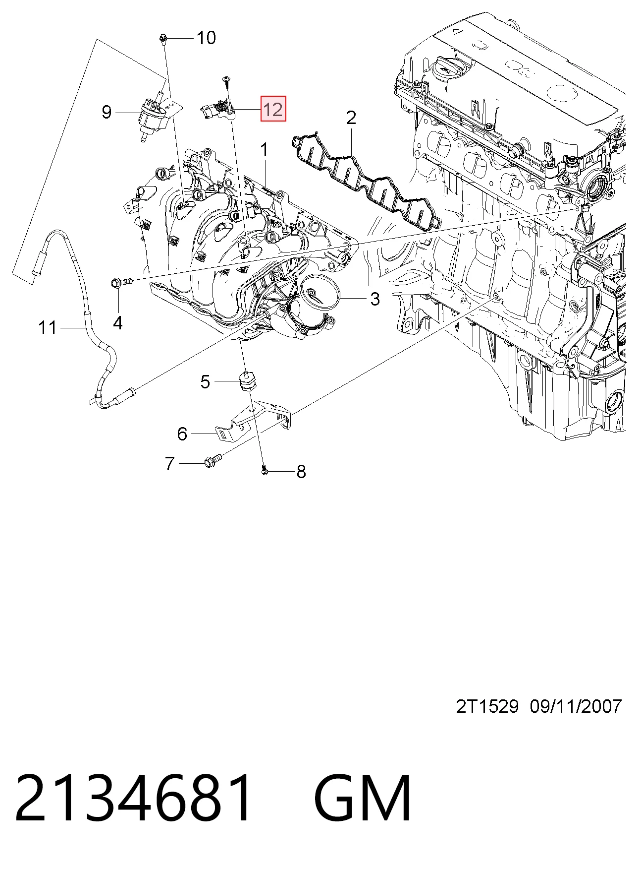 2134681 General Motors Czujnik ciśnienia w kolektorze ssącym, MAP