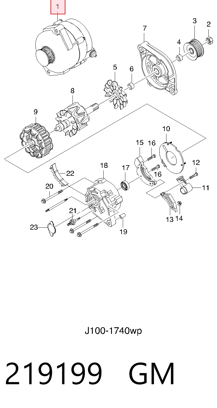 Do koszyka Alternator Daewoo Nubira I J10, J15