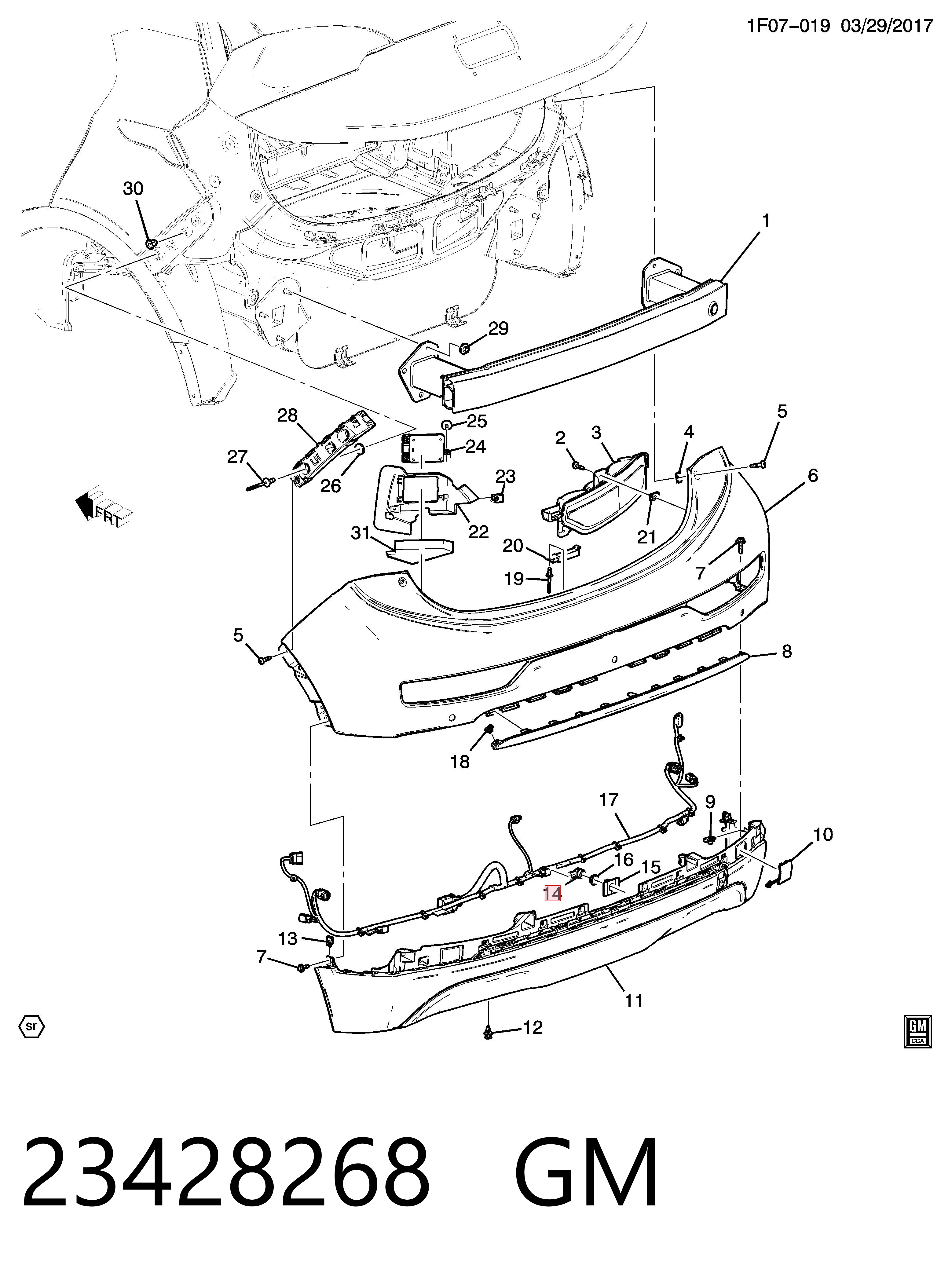 23428268 General Motors Czujnik parkowania tylny