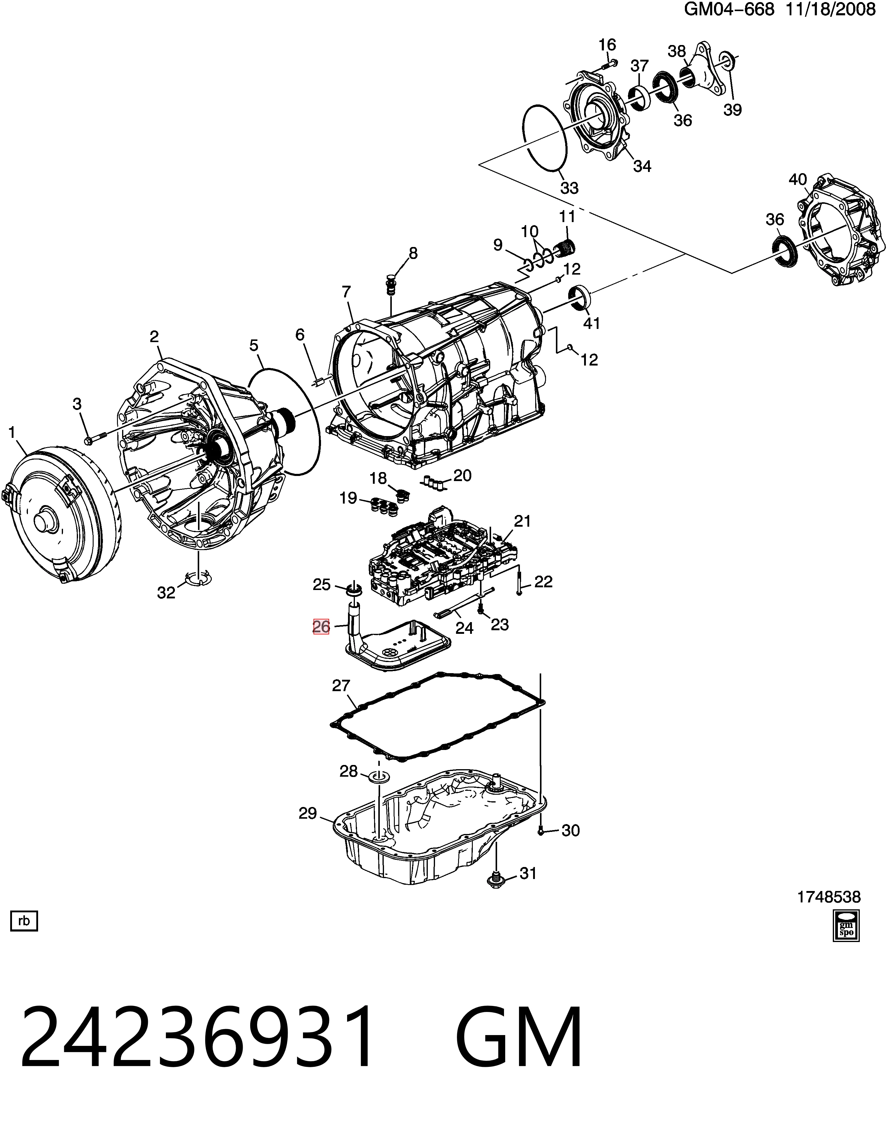 Filtr automatycznej skrzyni biegów do Cadillac Escalade III GMT 900