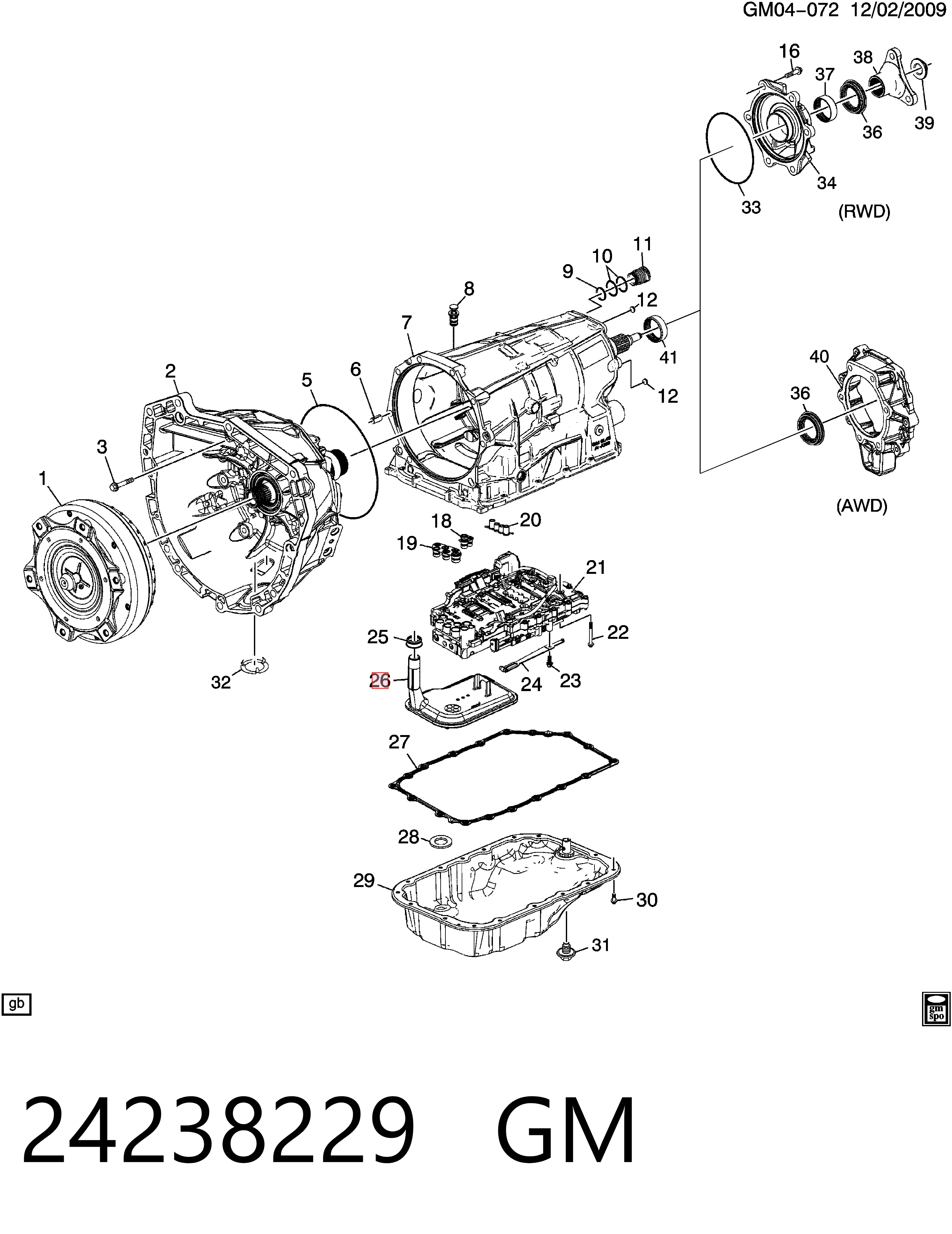 Filtr automatycznej skrzyni biegów Cadillac Escalade III