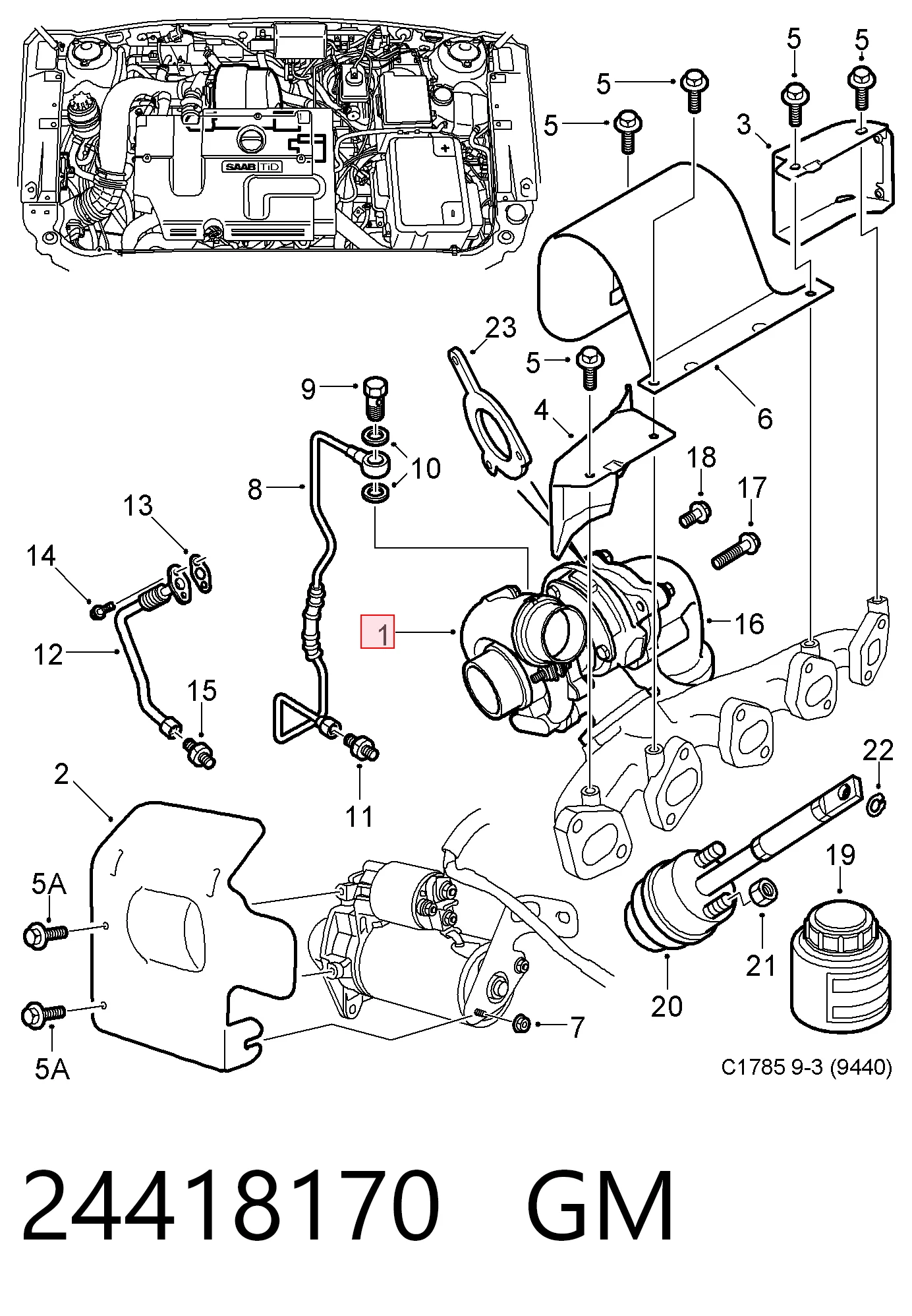 Turbina do Saab 9-5  YS3E