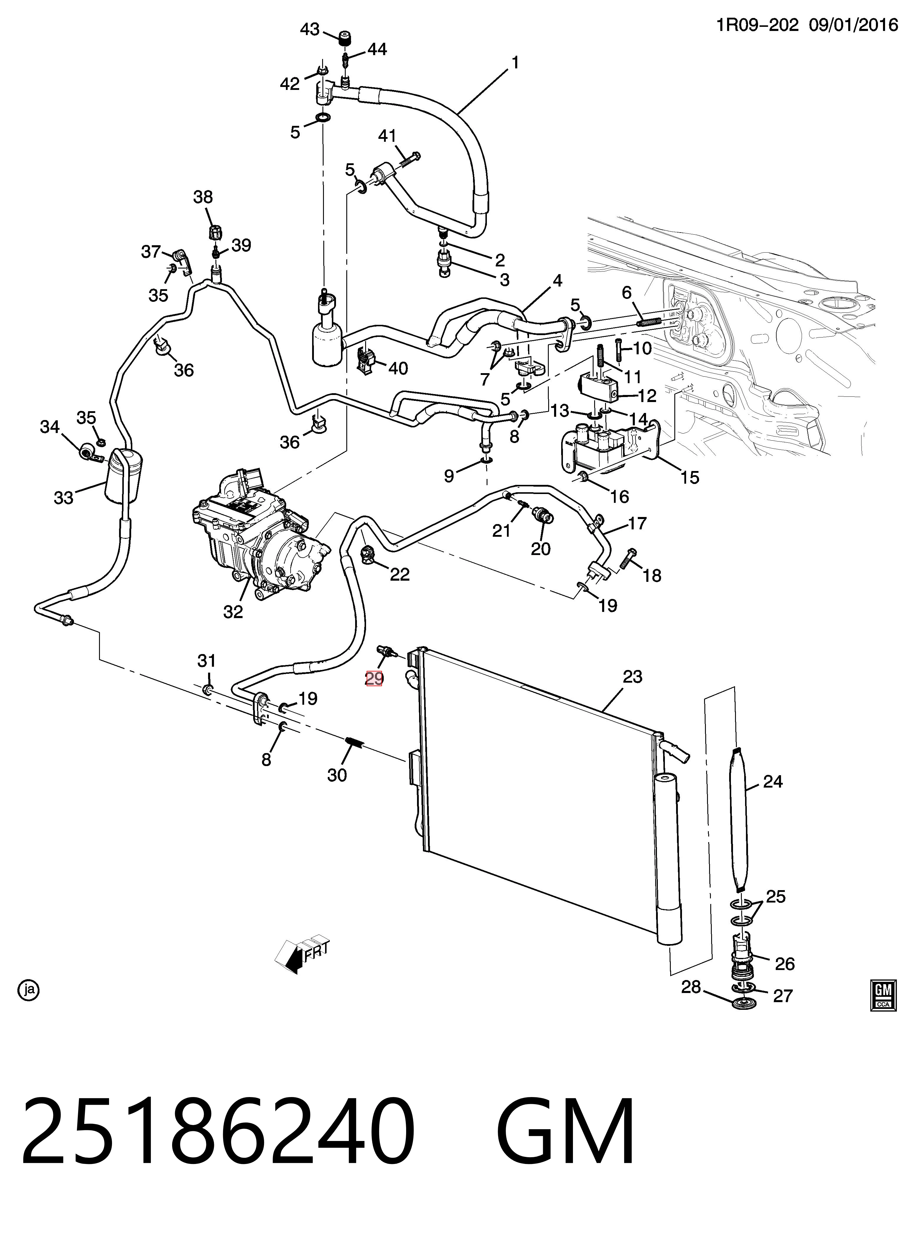 25186240 General Motors Czujnik temperatury płynu chłodzącego