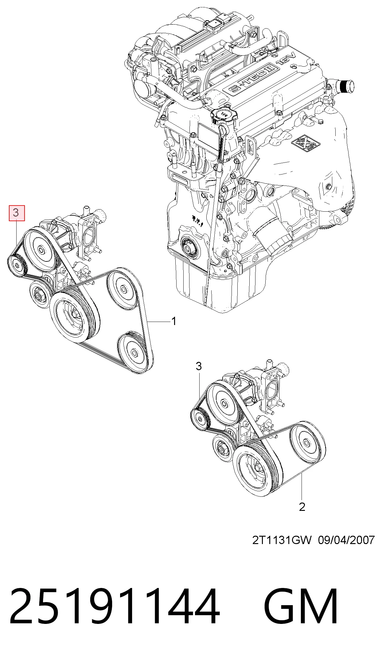 25191144 General Motors Pas napędowy mechanizmów