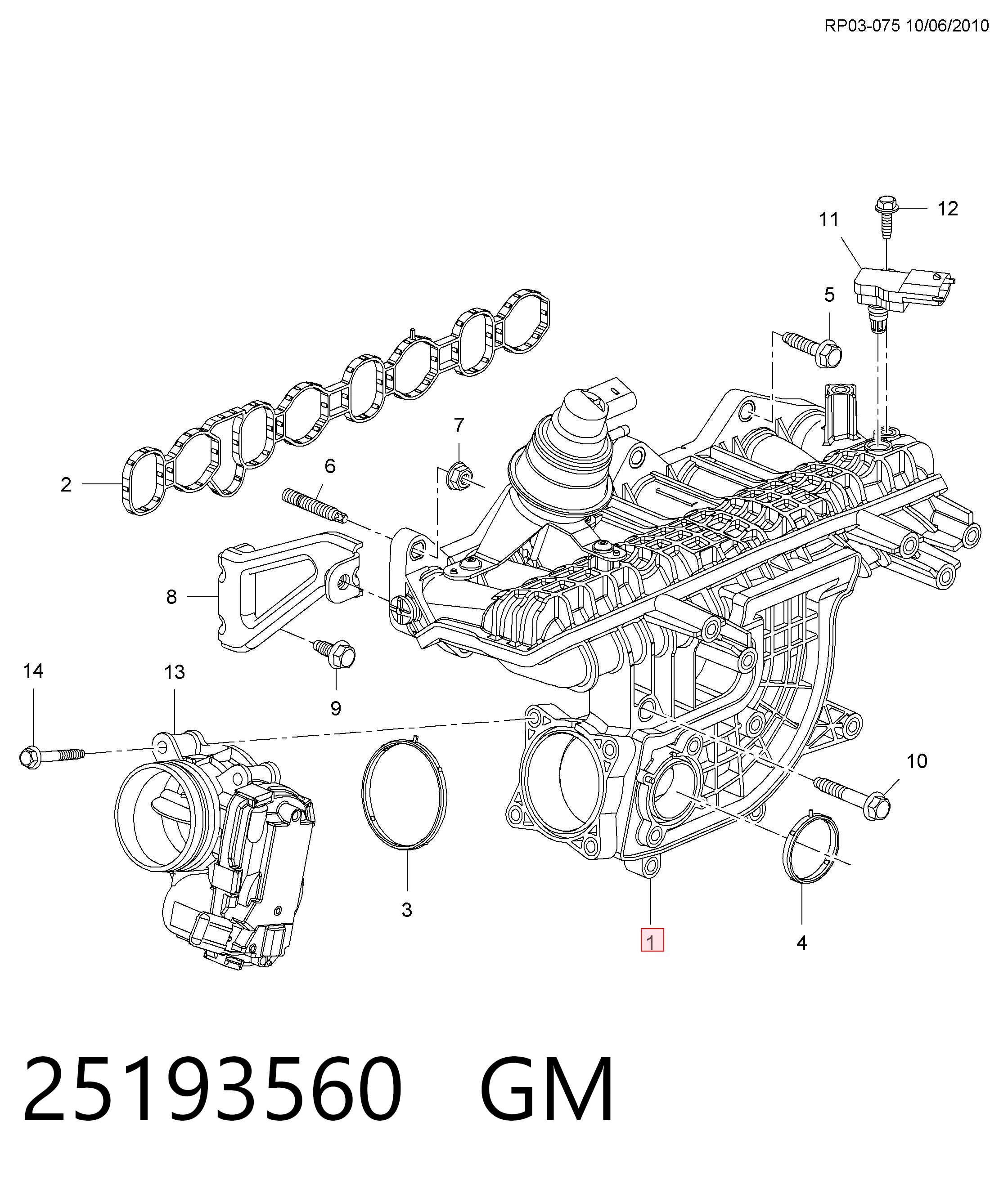 Kolektor ssący do Chevrolet Orlando J309