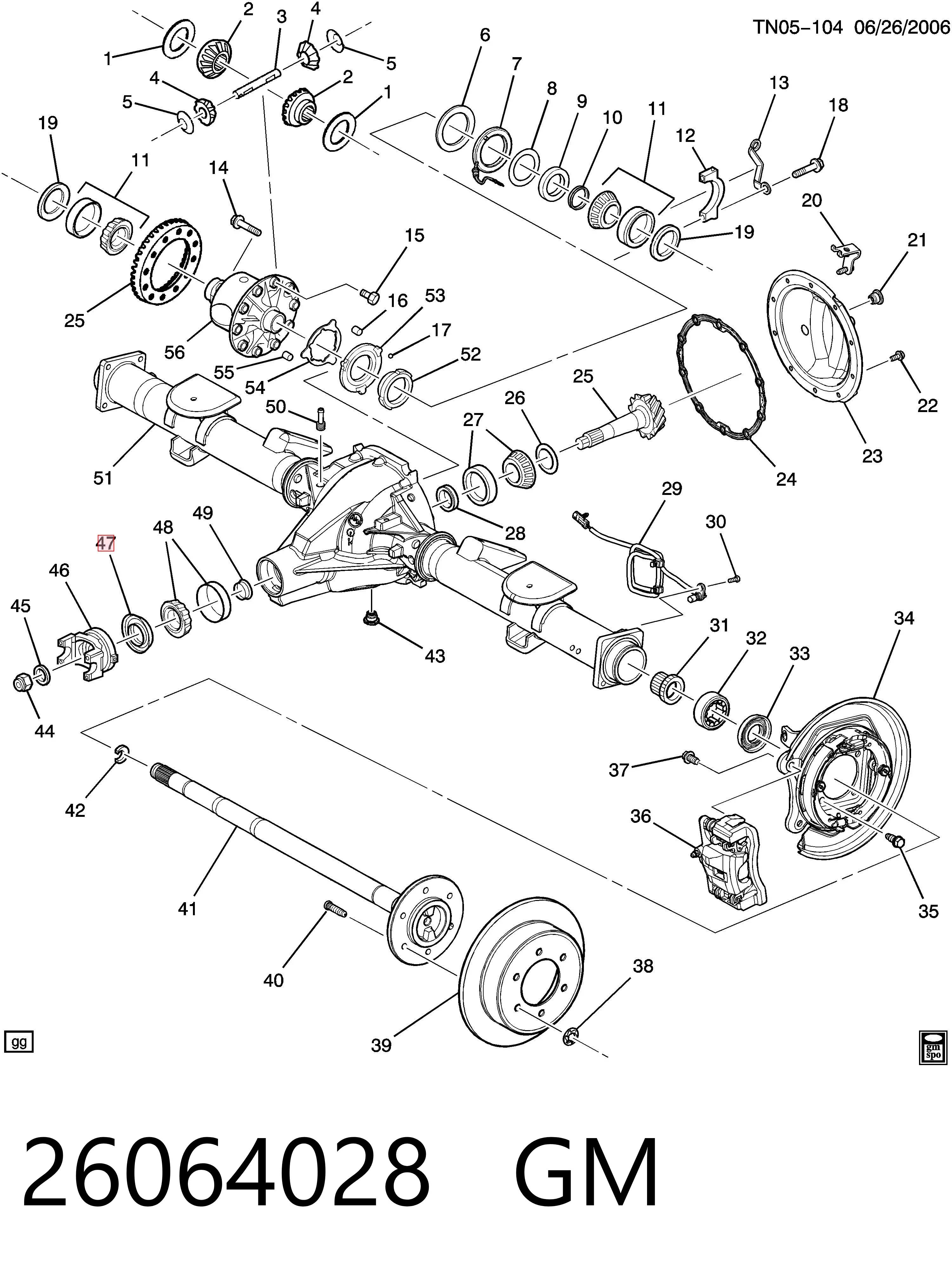 26064028 General Motors Uszczelniacz końcówki reduktora mostu tylnego
