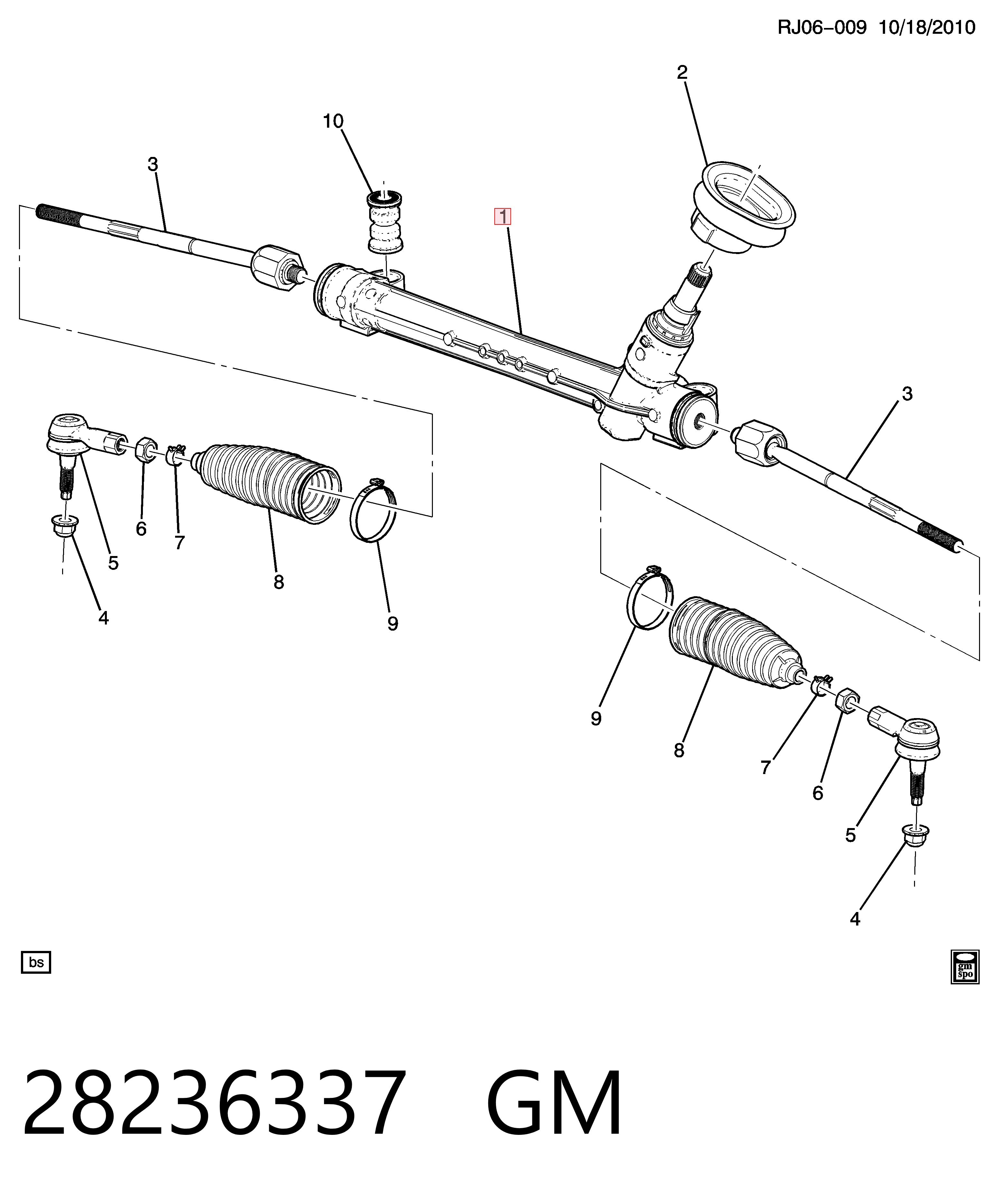 Listwa kierownicza (maglownica) 42351606 Opel
