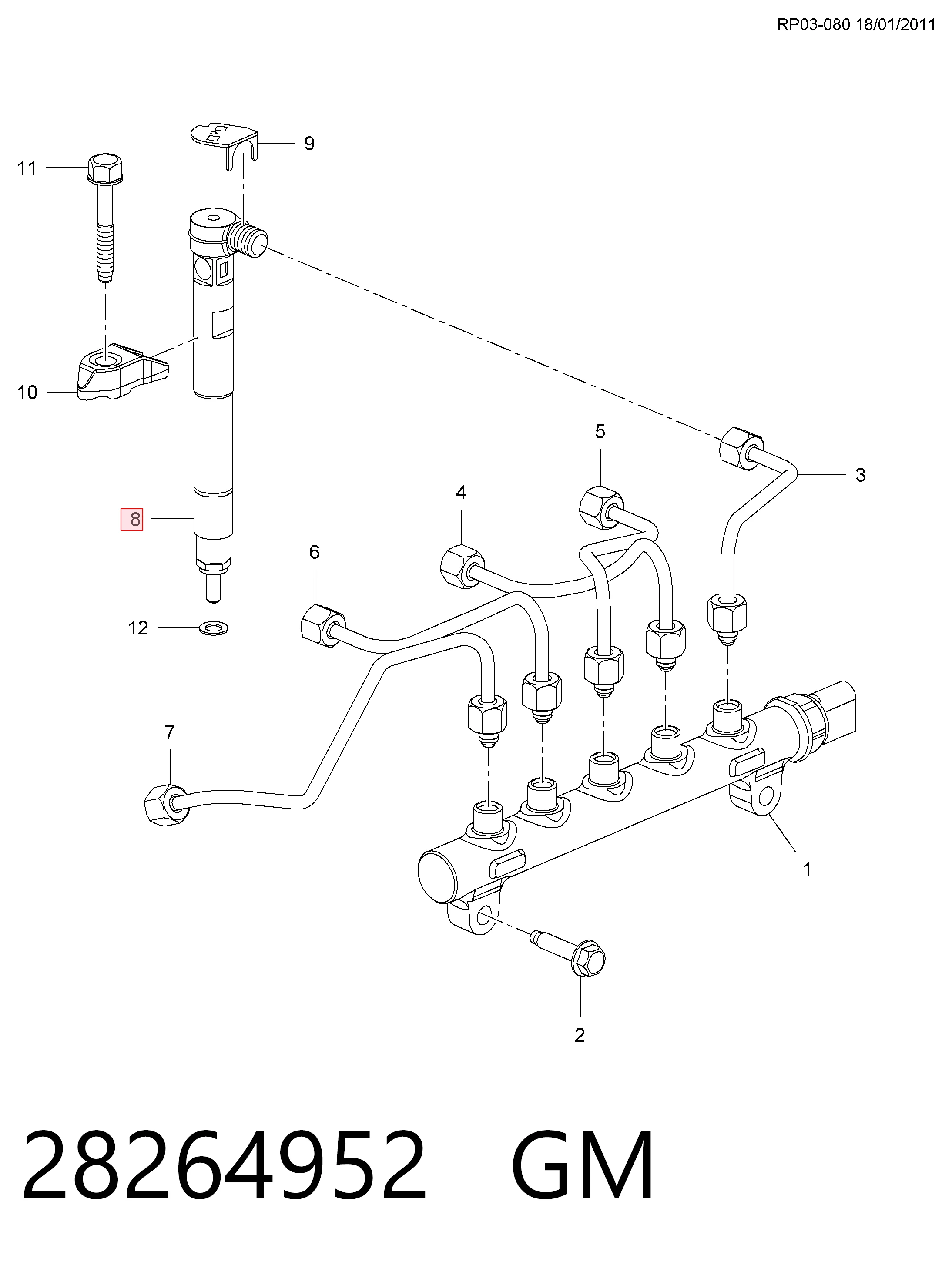 28264952 General Motors Wtryskiwacz paliwa